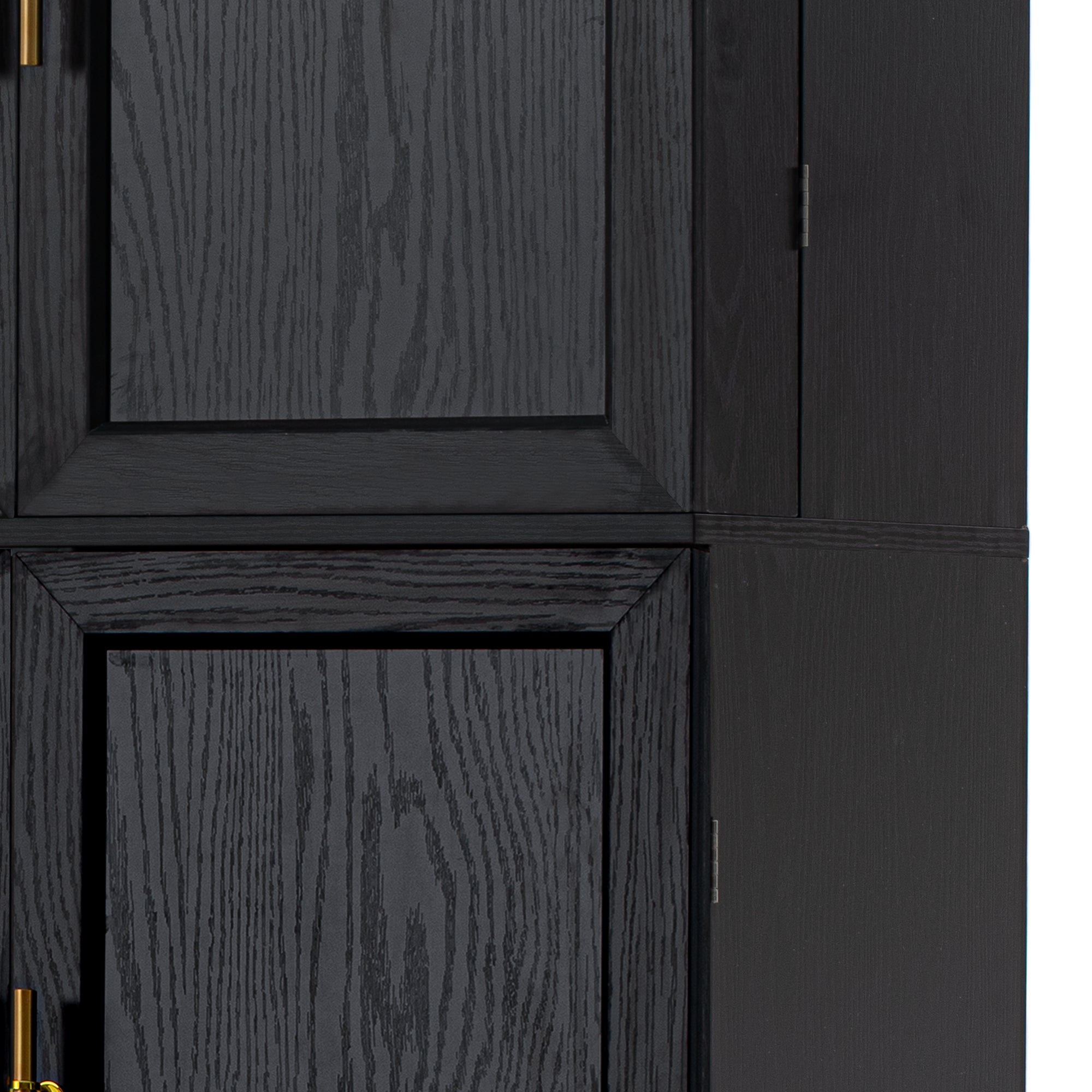 78" Tall Farmhouse Kitchen Pantry Cabinet with Shelves Drawer Wine Rack