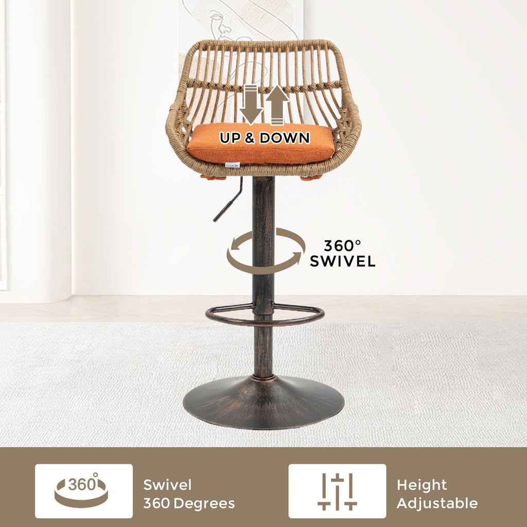 Modern Swivel Bar Stools (Set of 2)