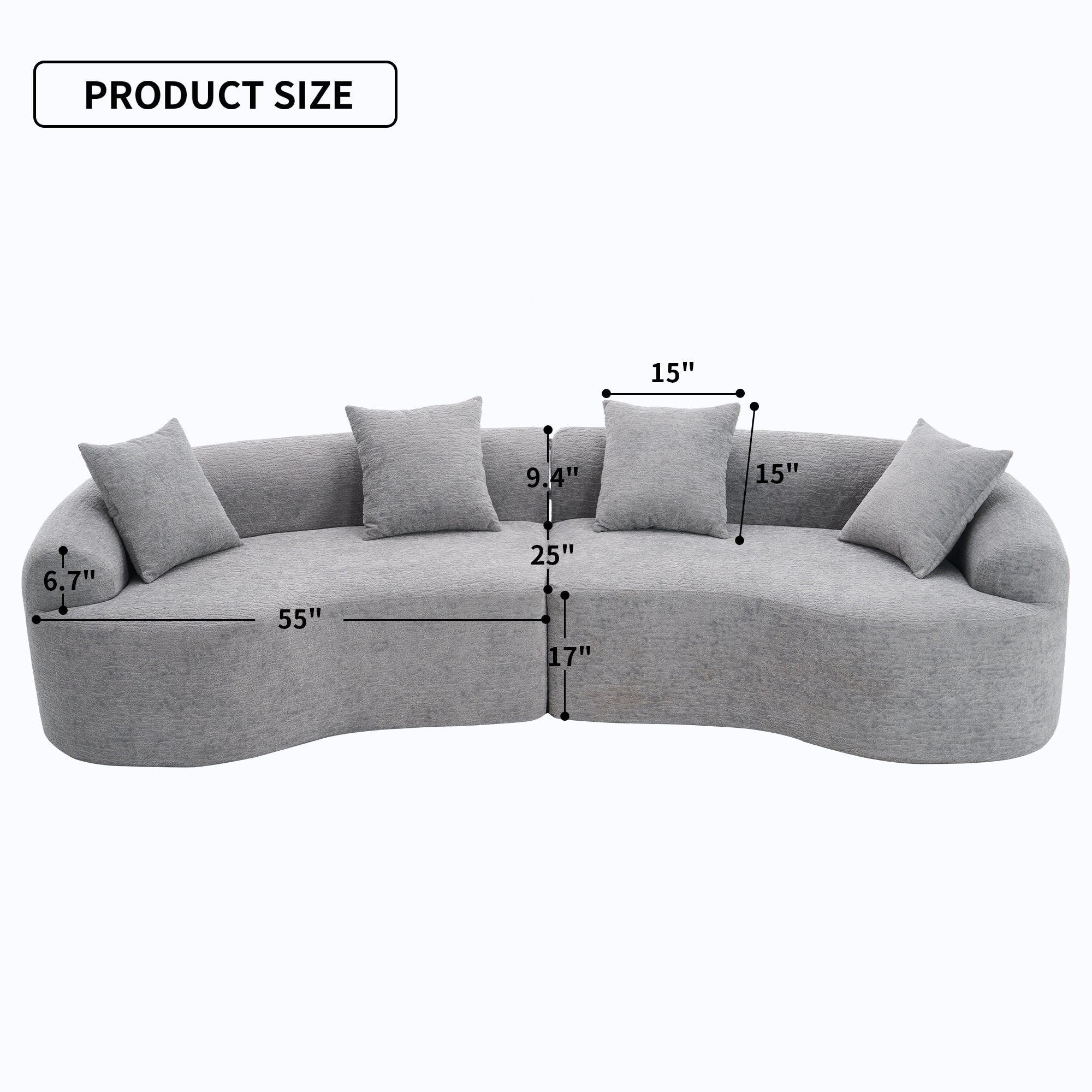 30D High-Density Sponge Sectional Couch for Living Room
