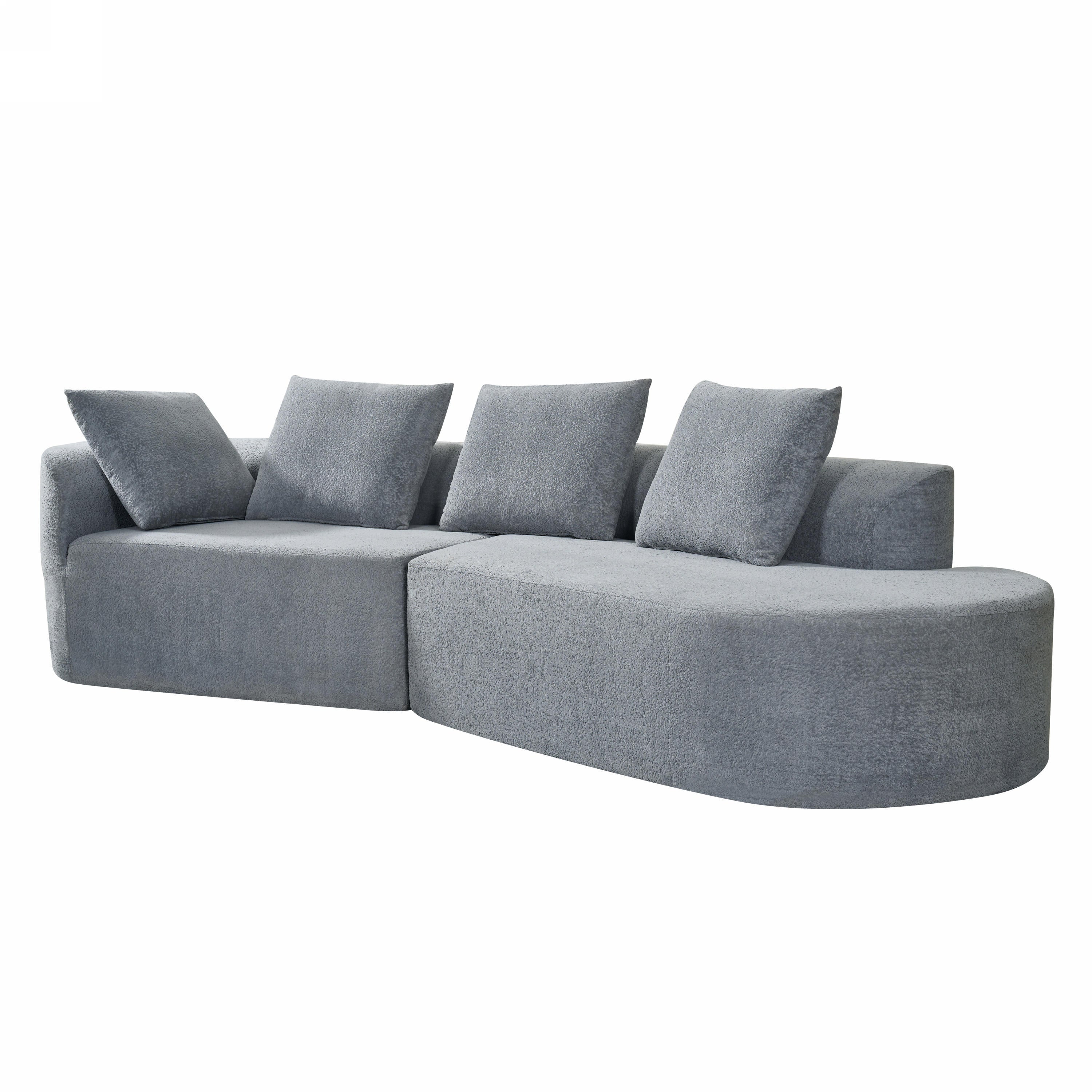 116' Modern Curved Sectional Sofa for Living Room