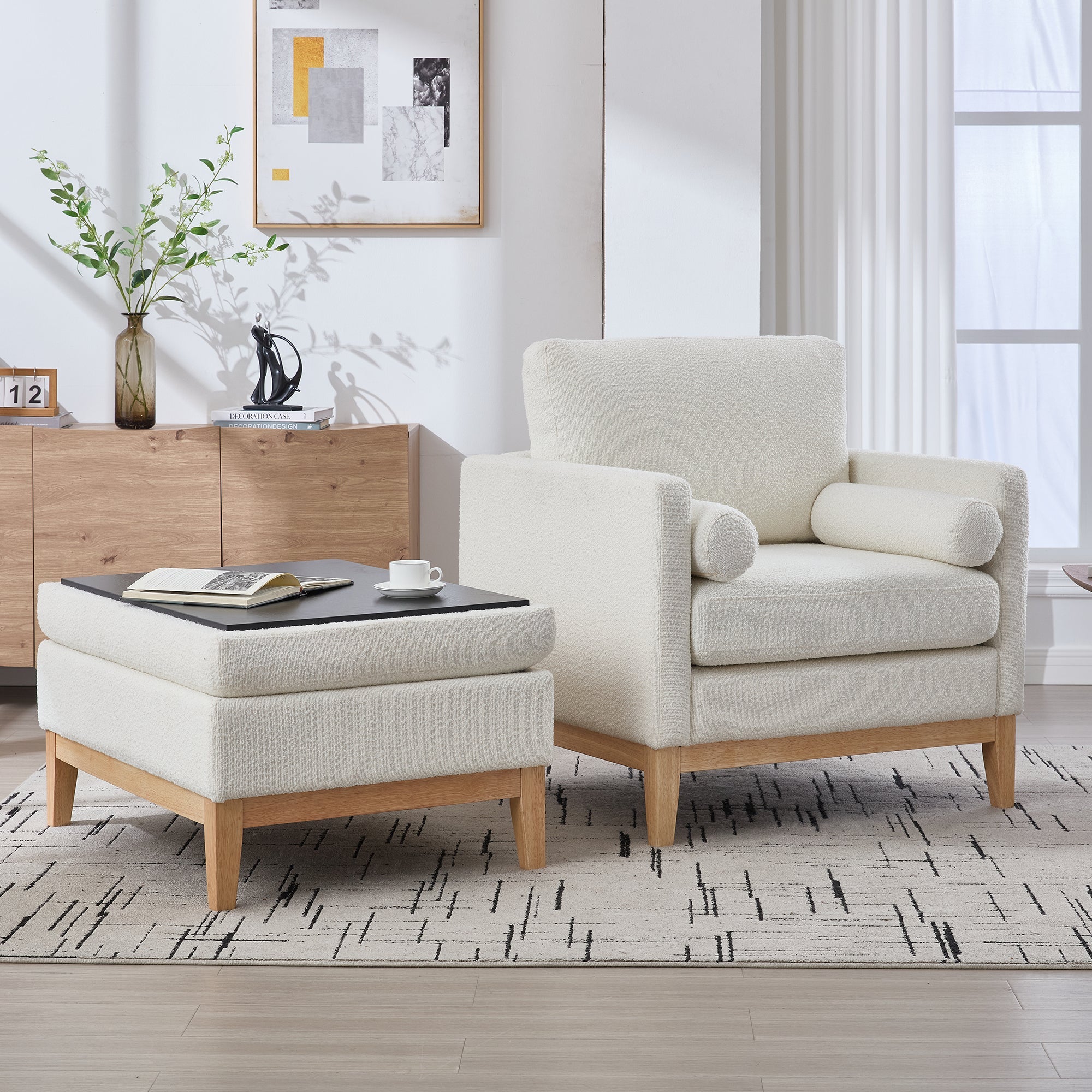 Oversized Velvet Swivel Barrel Accent Chair