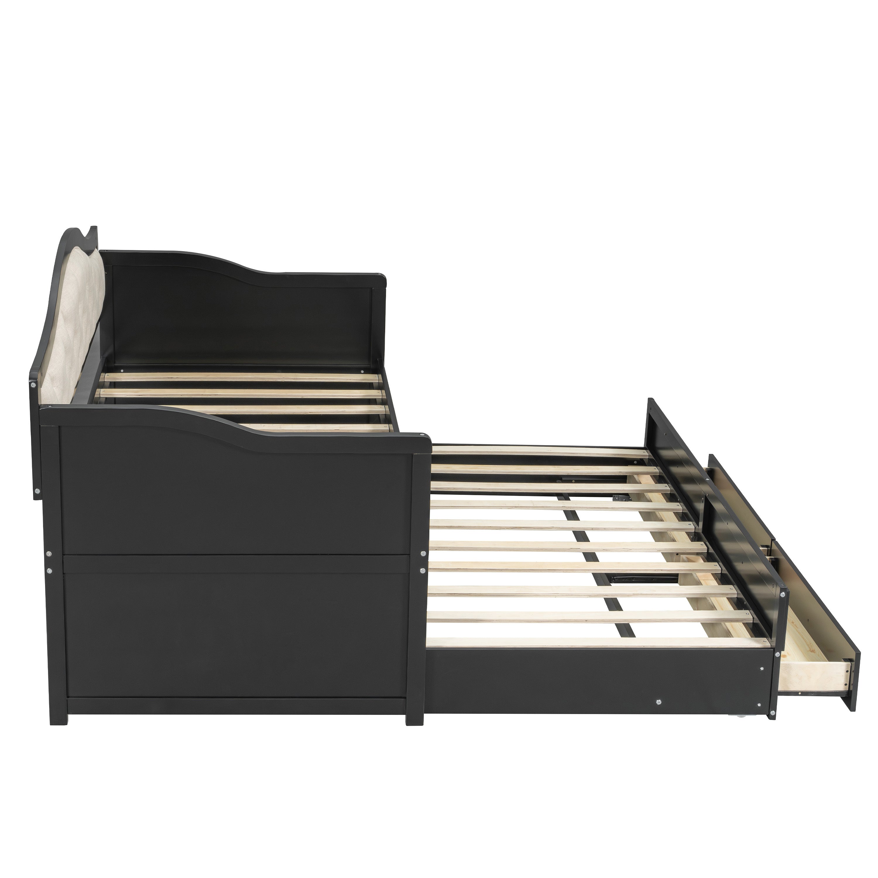 Wooden Twin Sofa Bed with Trundle