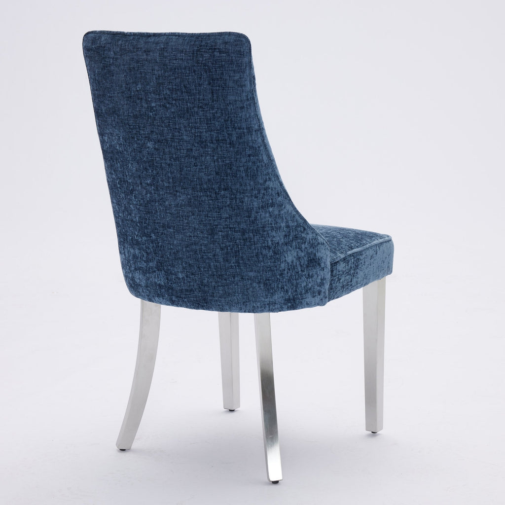 Rayon Cloth Flocking Chenille Dining Chairs (Set of 2 )