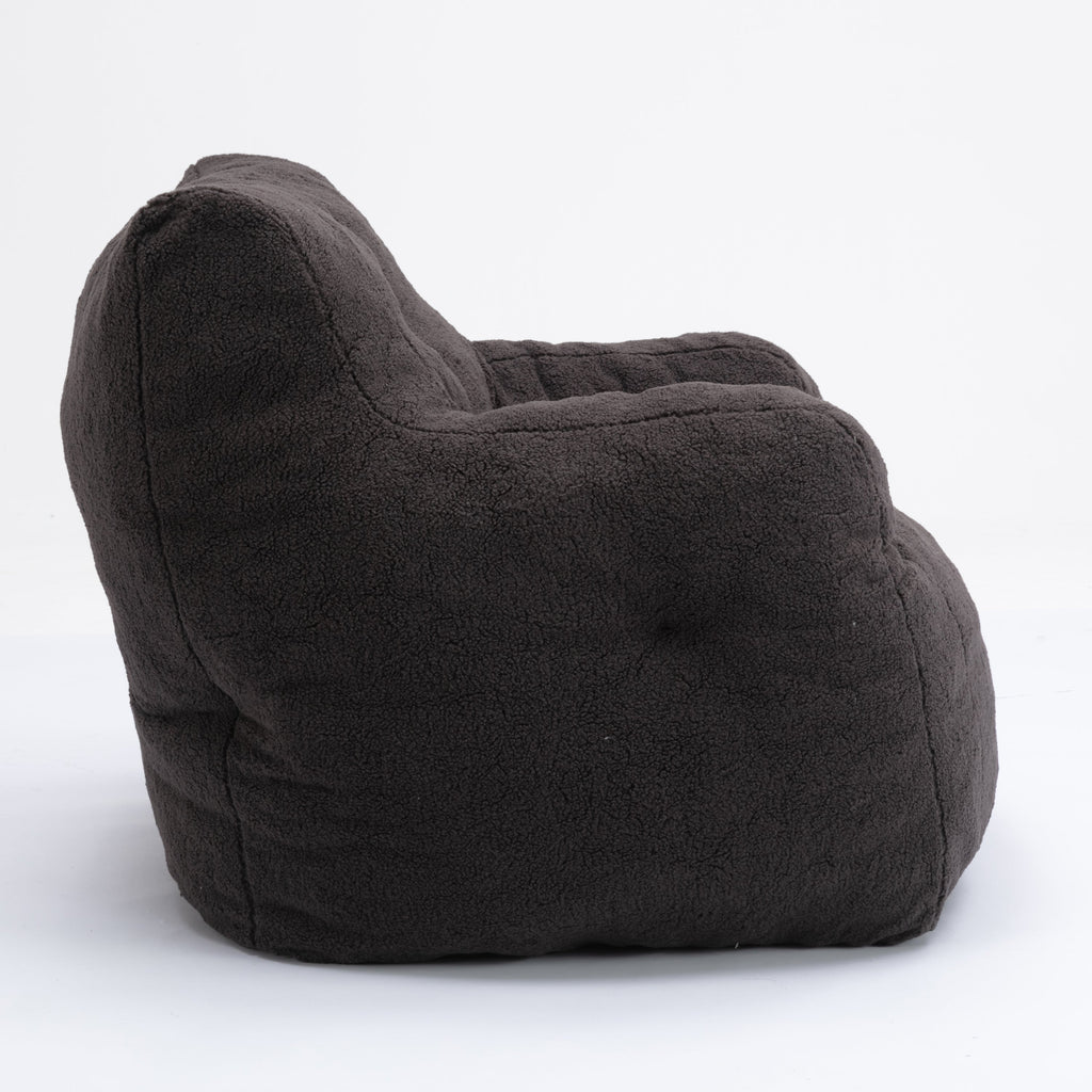 Teddy Fabric Tufted Foam Bean Bag Chair with Memory Sponge