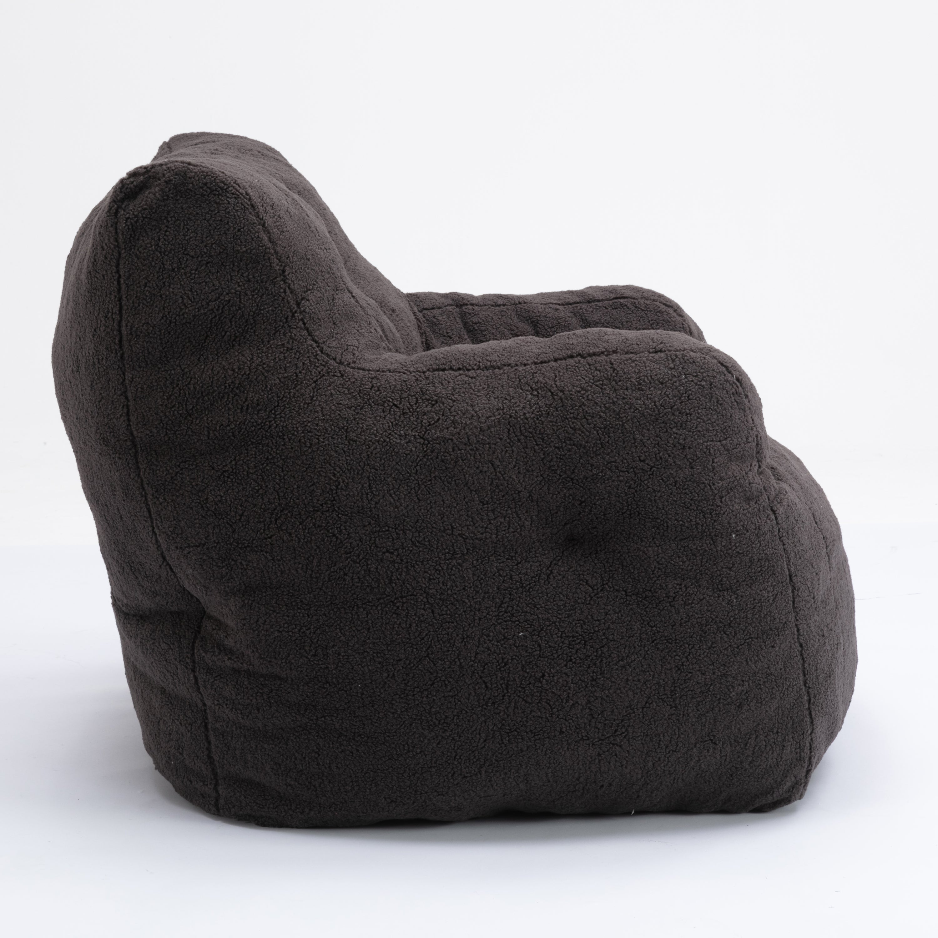 Teddy Fabric Tufted Foam Bean Bag Chair with Memory Sponge