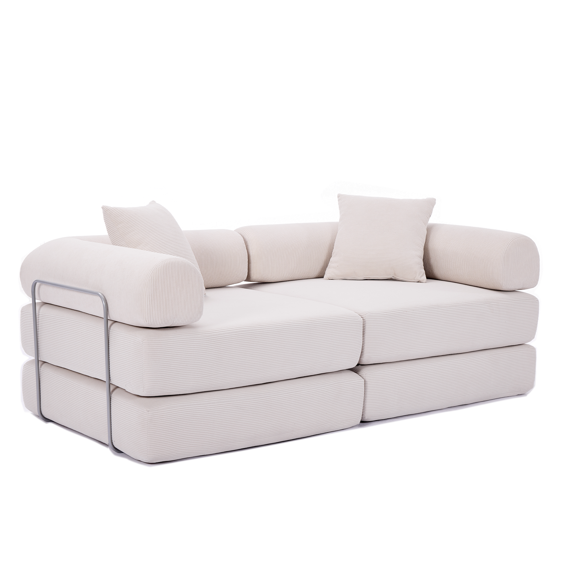 2 Seat Convertible Couch Folding Mattress Couch Sofa Bed