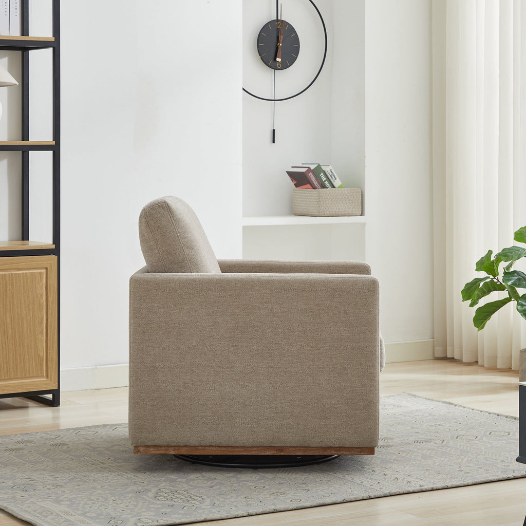 Modern Square Chenille Upholstered Swivel Accent Chair