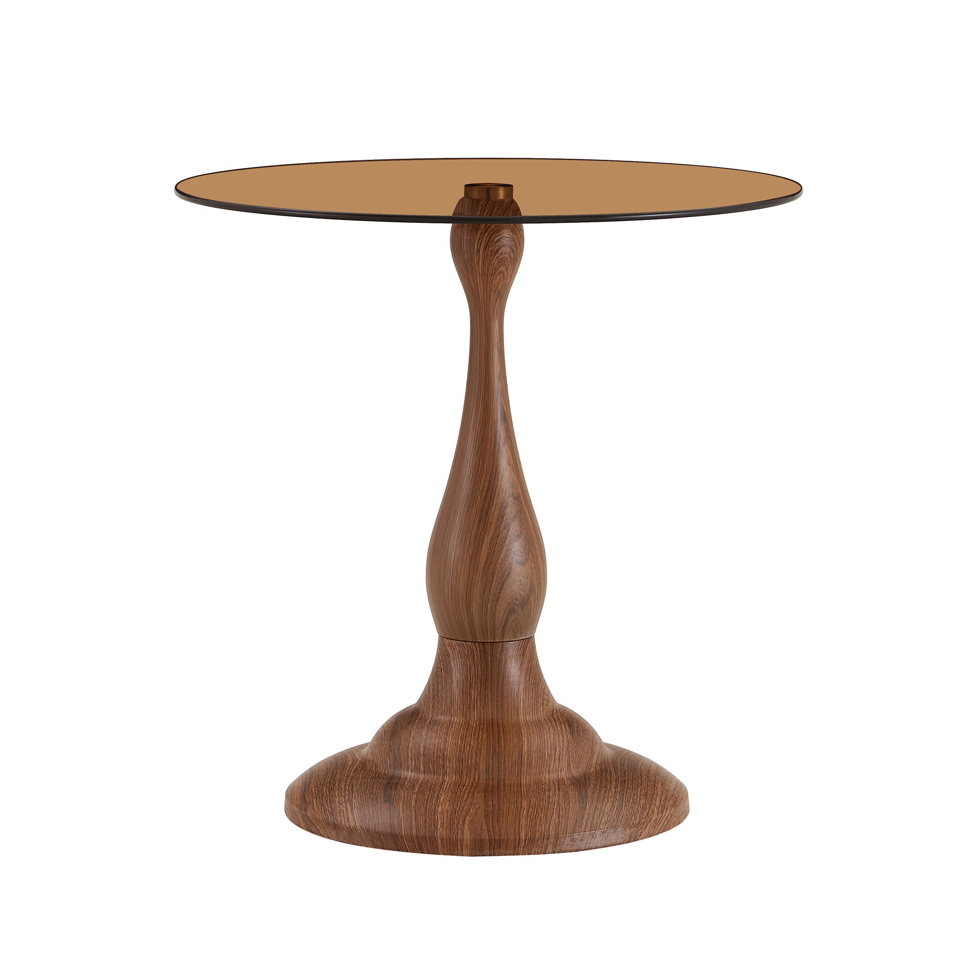 20" Small Luxury Metal Round Side Table with a Glass Top