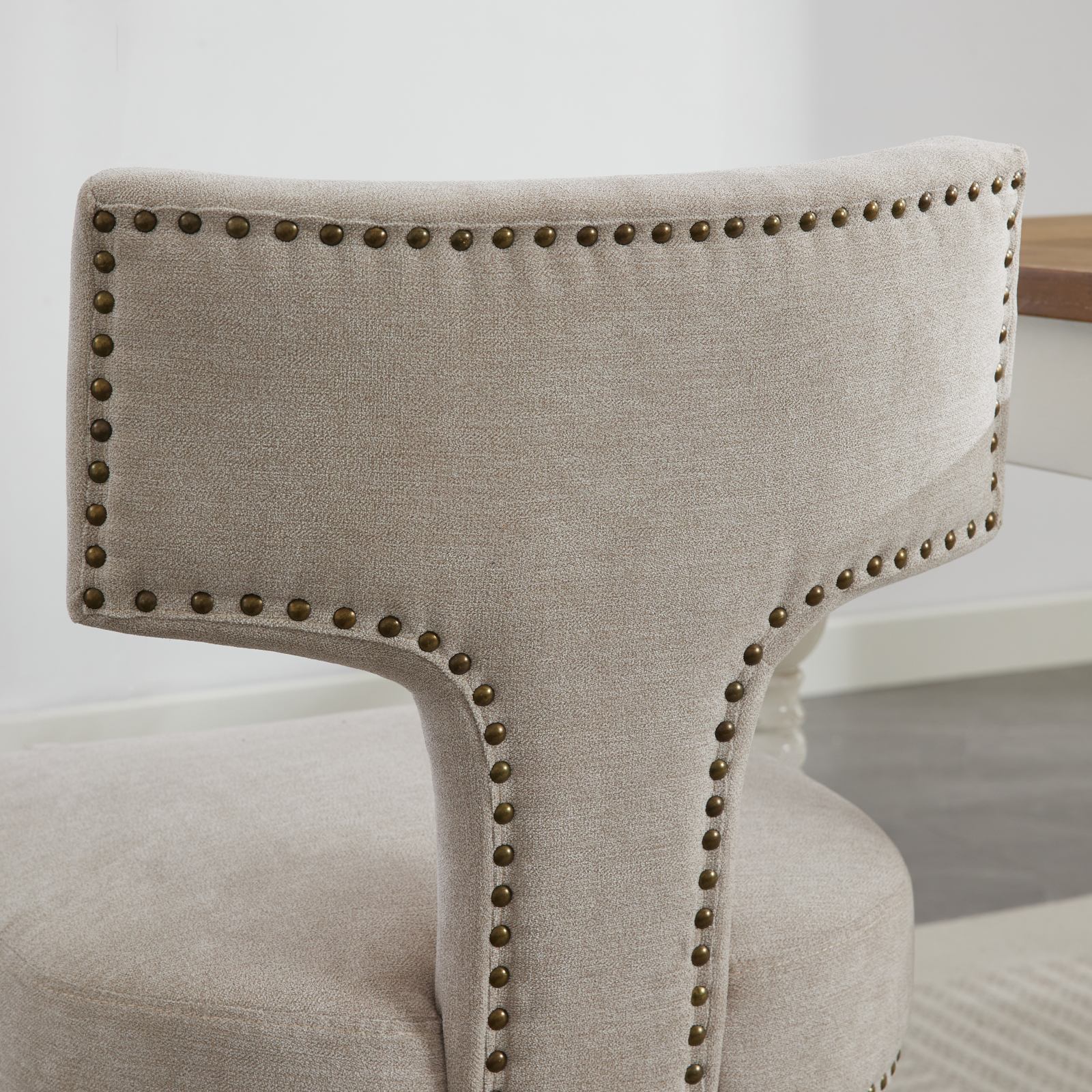 Mid Century Farmhouse Linen Fabric Dining Chairs (Set of 2)
