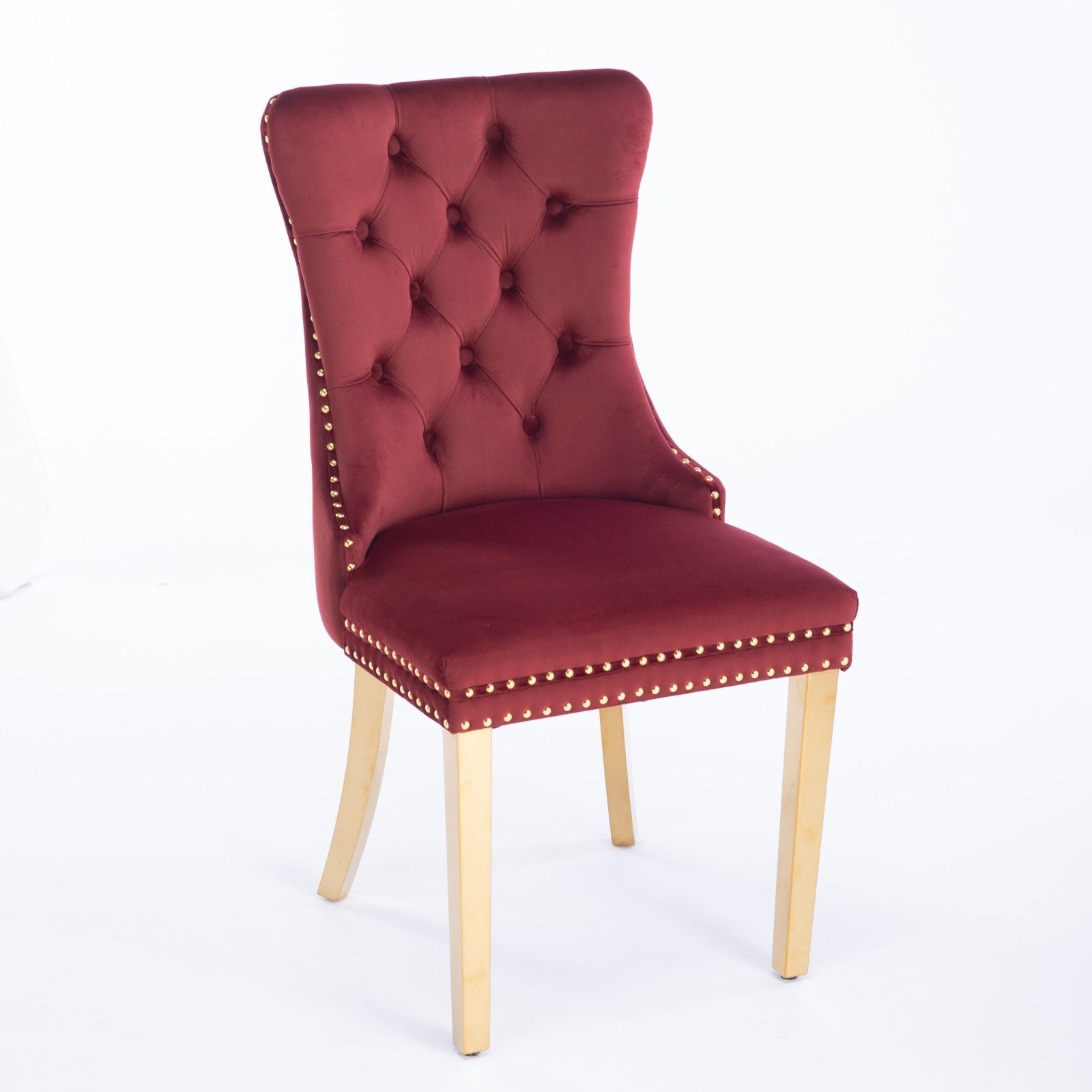 Modern High-end Tufted Solid Wood Velvet Dining Chair(Set of 2)