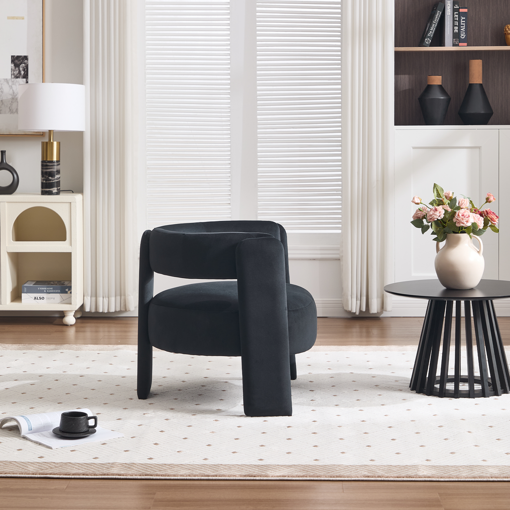 Mid-Century Velvet Comfy Single Sofa Accent Chair