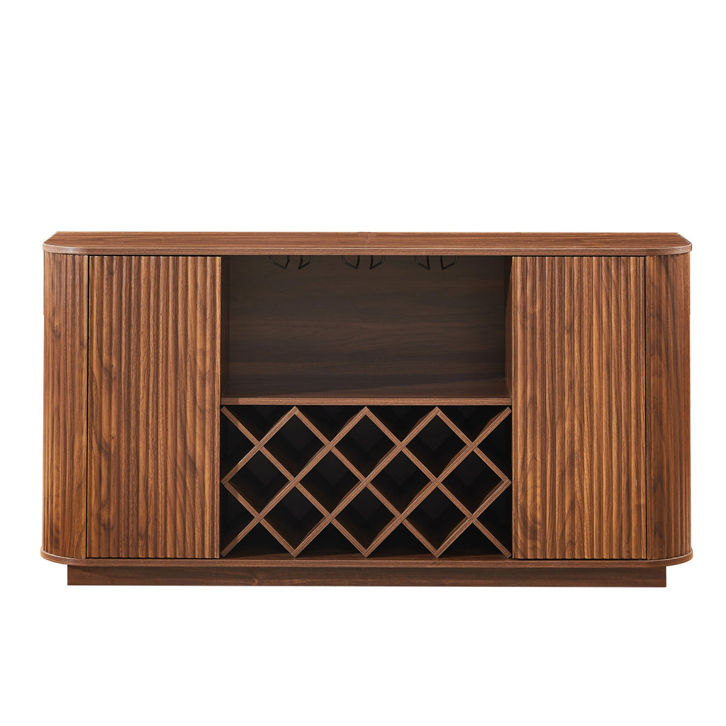 58' Wavy Curve Sideboard-Multifunctional Cabinet with Wine Storage