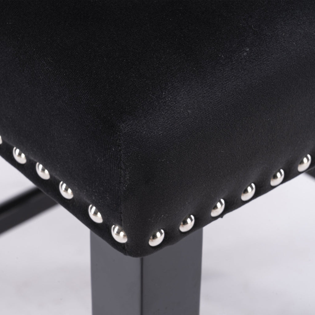 Leisure Style Velvet Upholstered Wing-Back Barstools (Set of 2)