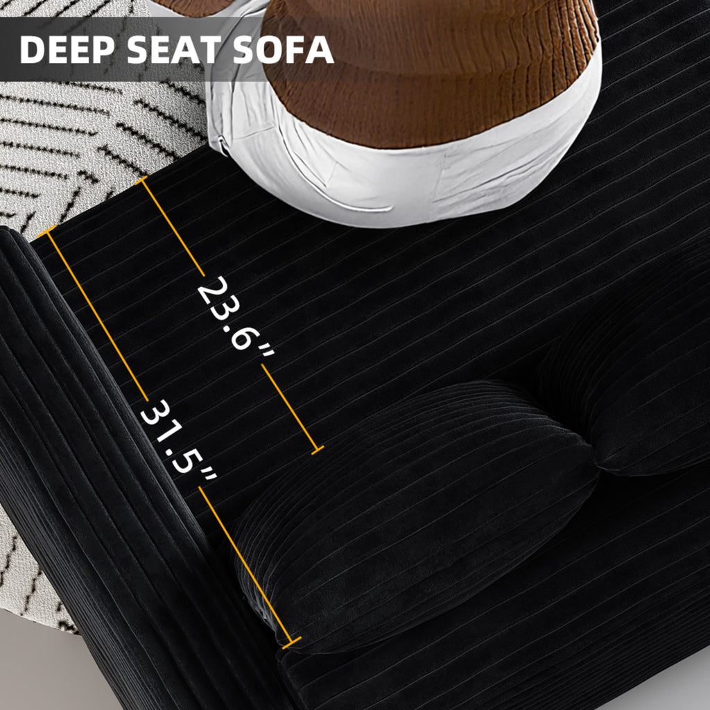 82.7' Modern Comfy Cloud Couch Sofa with Soft Pillows + Ottomans Option