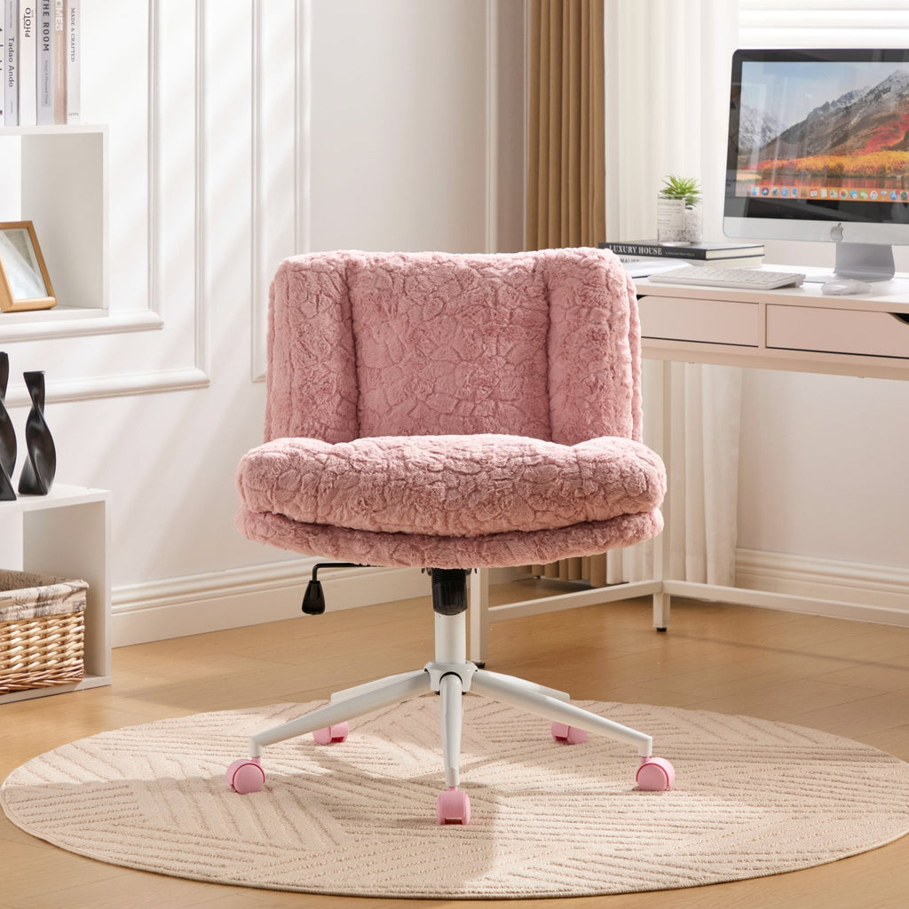 W26.4 inch Wider Artificial Rabbit Hair Home Office Chair