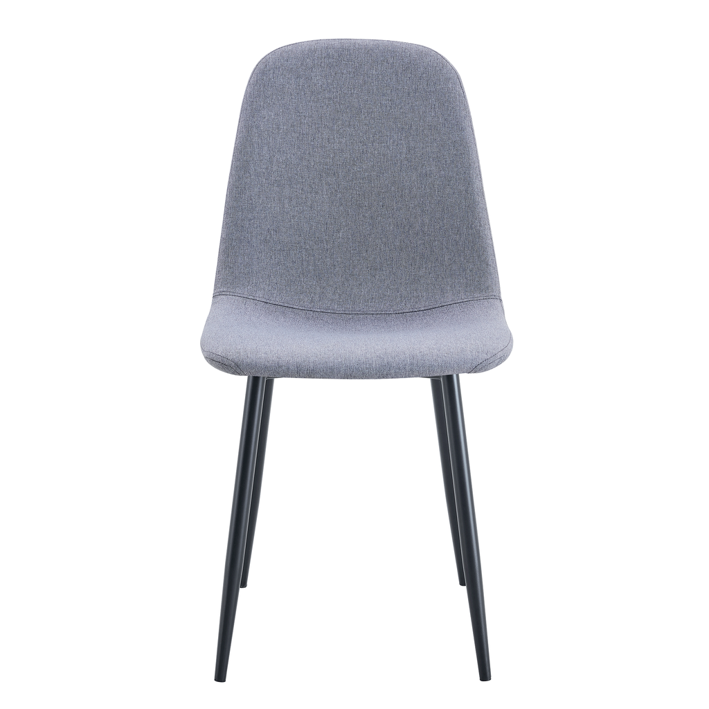 Luxury Simple Chair Black Linen Dining Chair  (Set of 4)