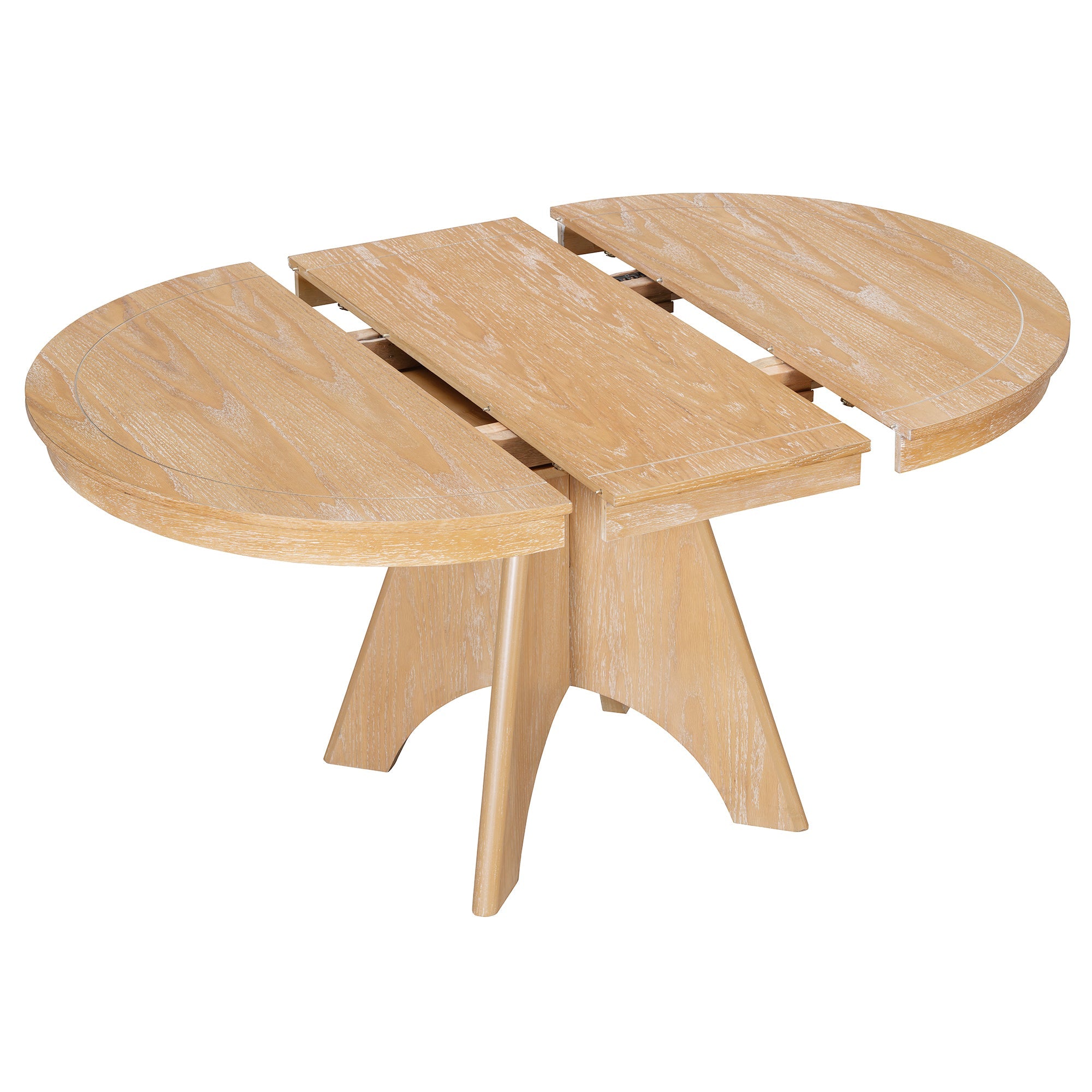 Vintage Extendable Dining Table Set with 4 Upholstered Chairs