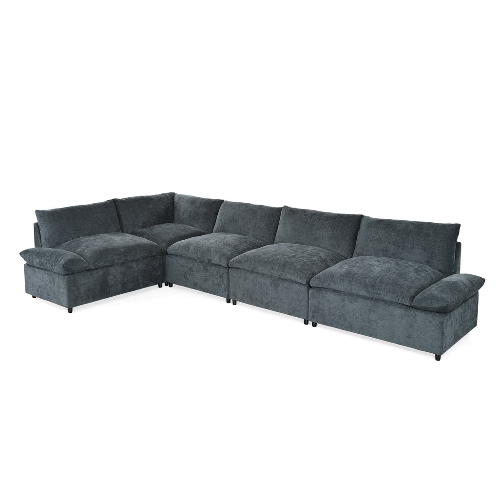 115.5' Modular Deep Gray Sectional Sofa