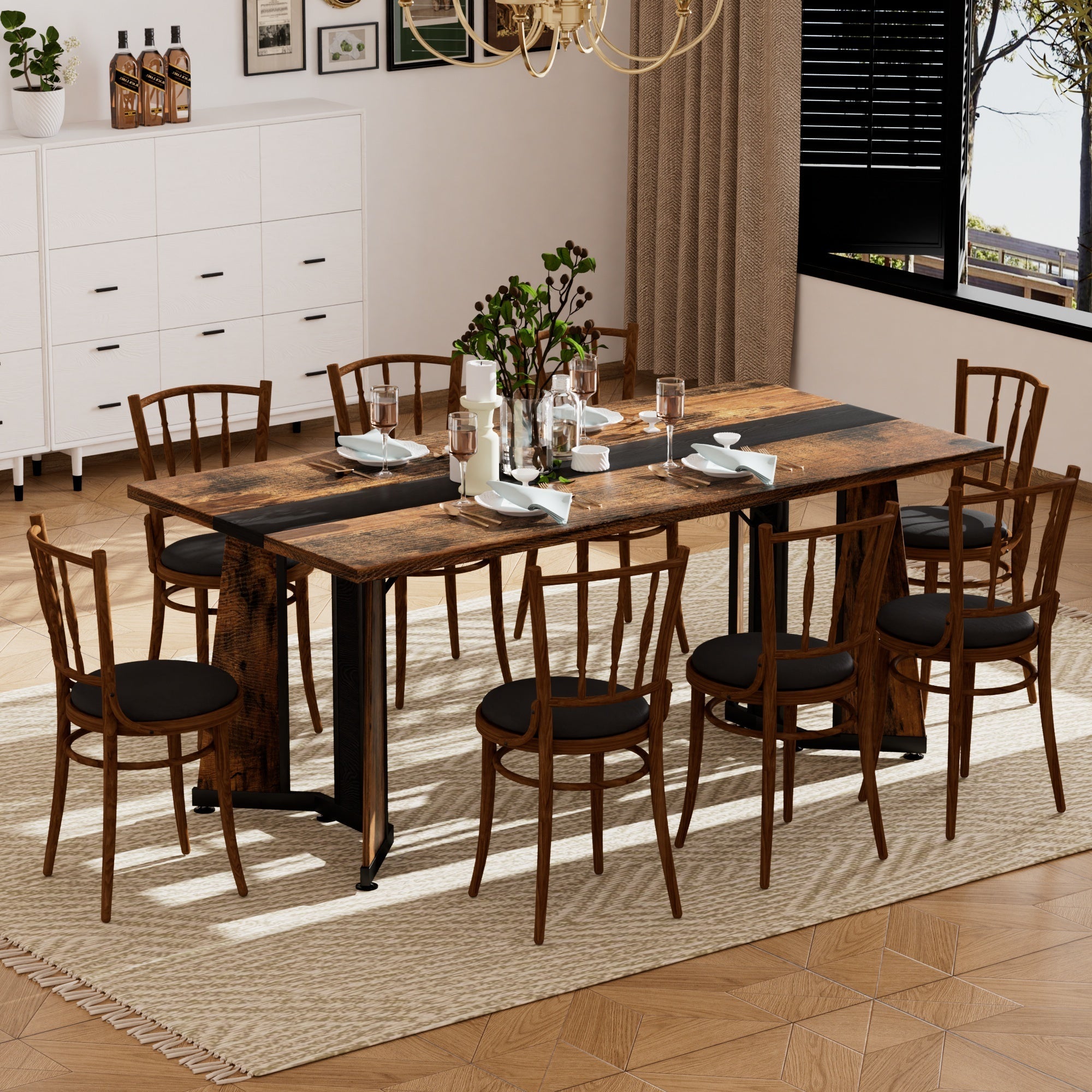 Rustic Rectangular Large Dining Table