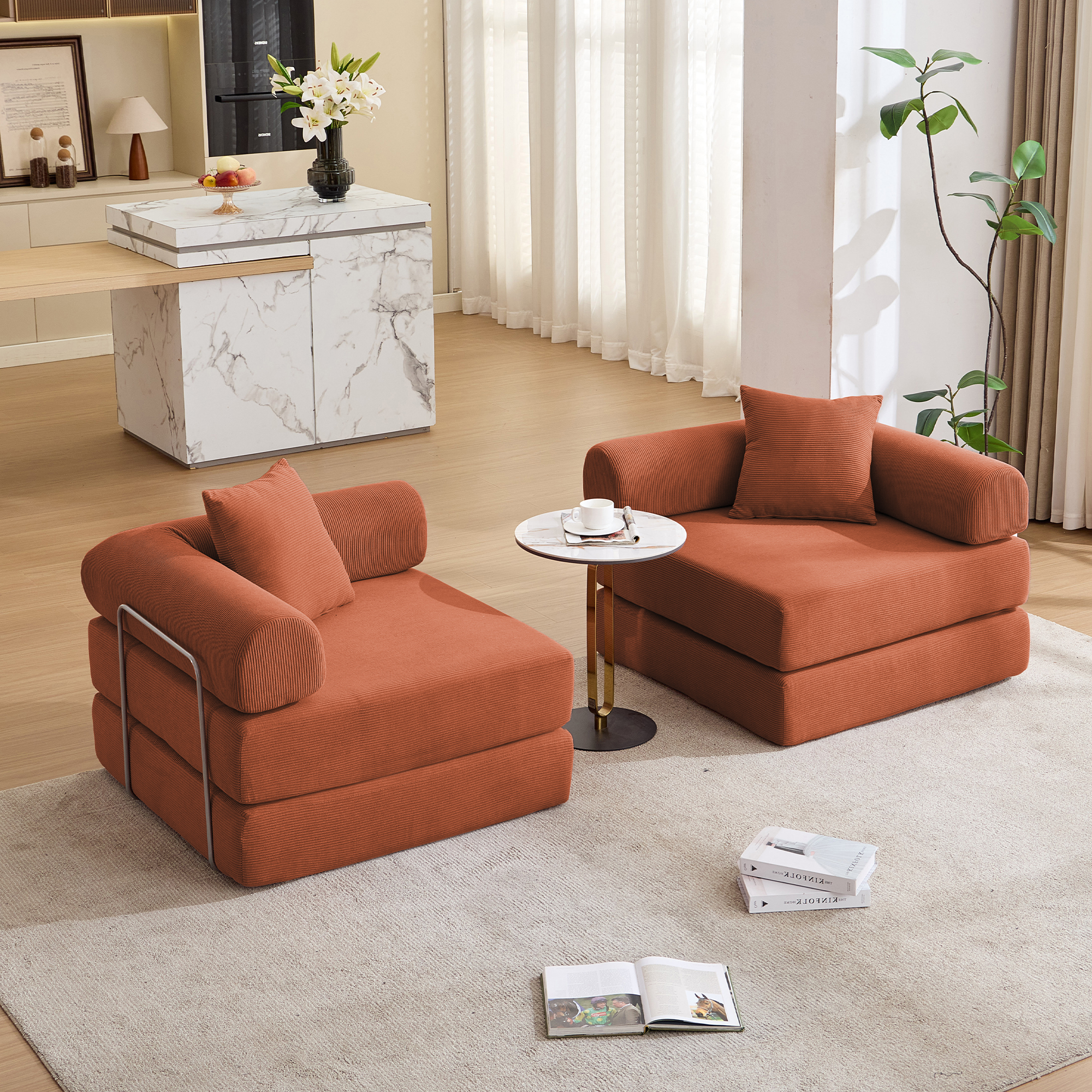 2 Seat Convertible Couch Folding Mattress Couch Sofa Bed