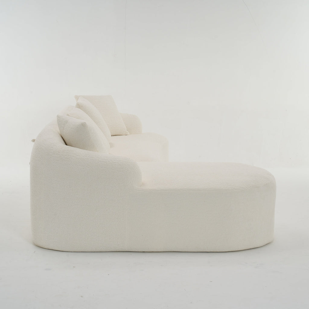 Boneless L-Shape Sectional Sofa with Curved Chaise