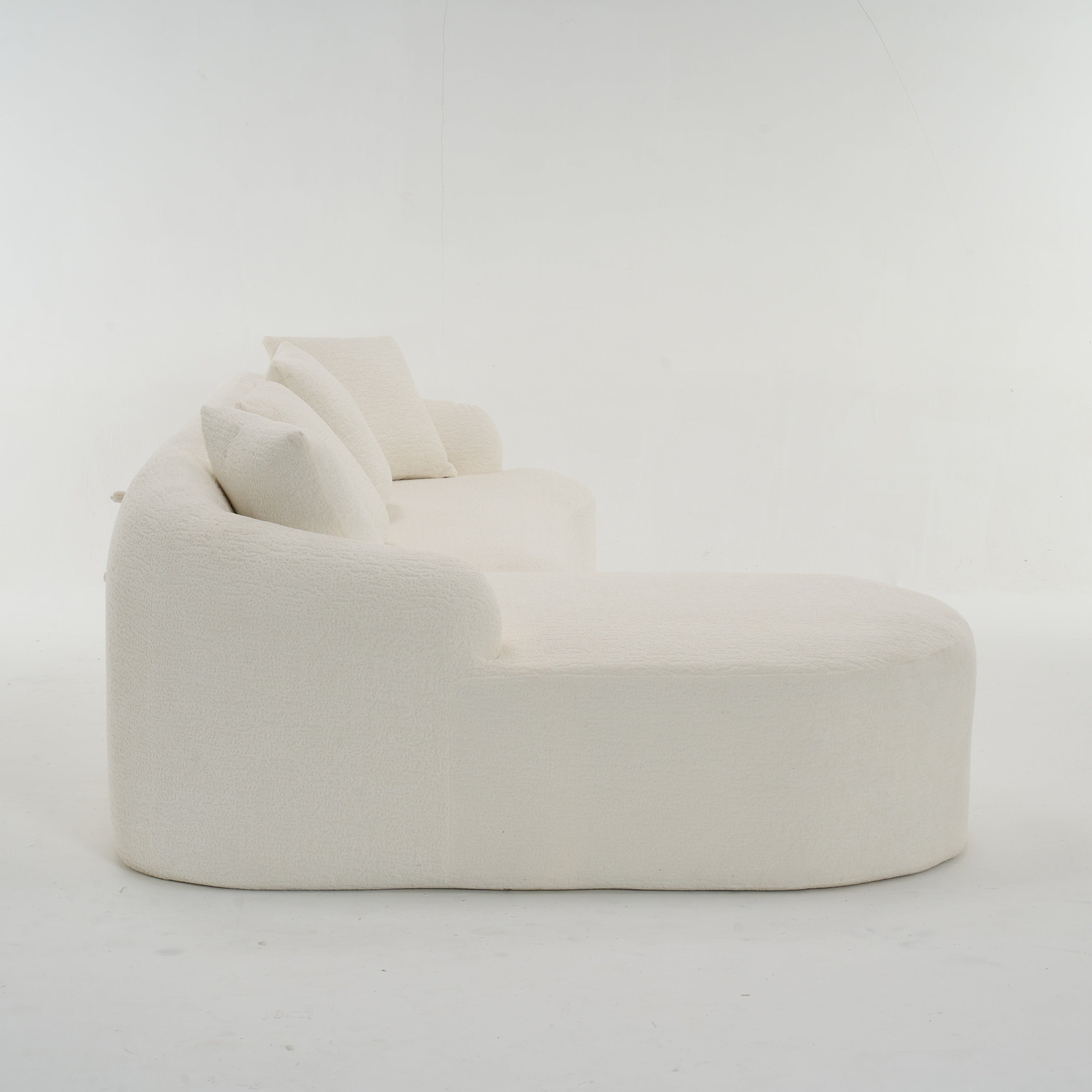 Boneless L-Shape Sectional Sofa with Curved Chaise