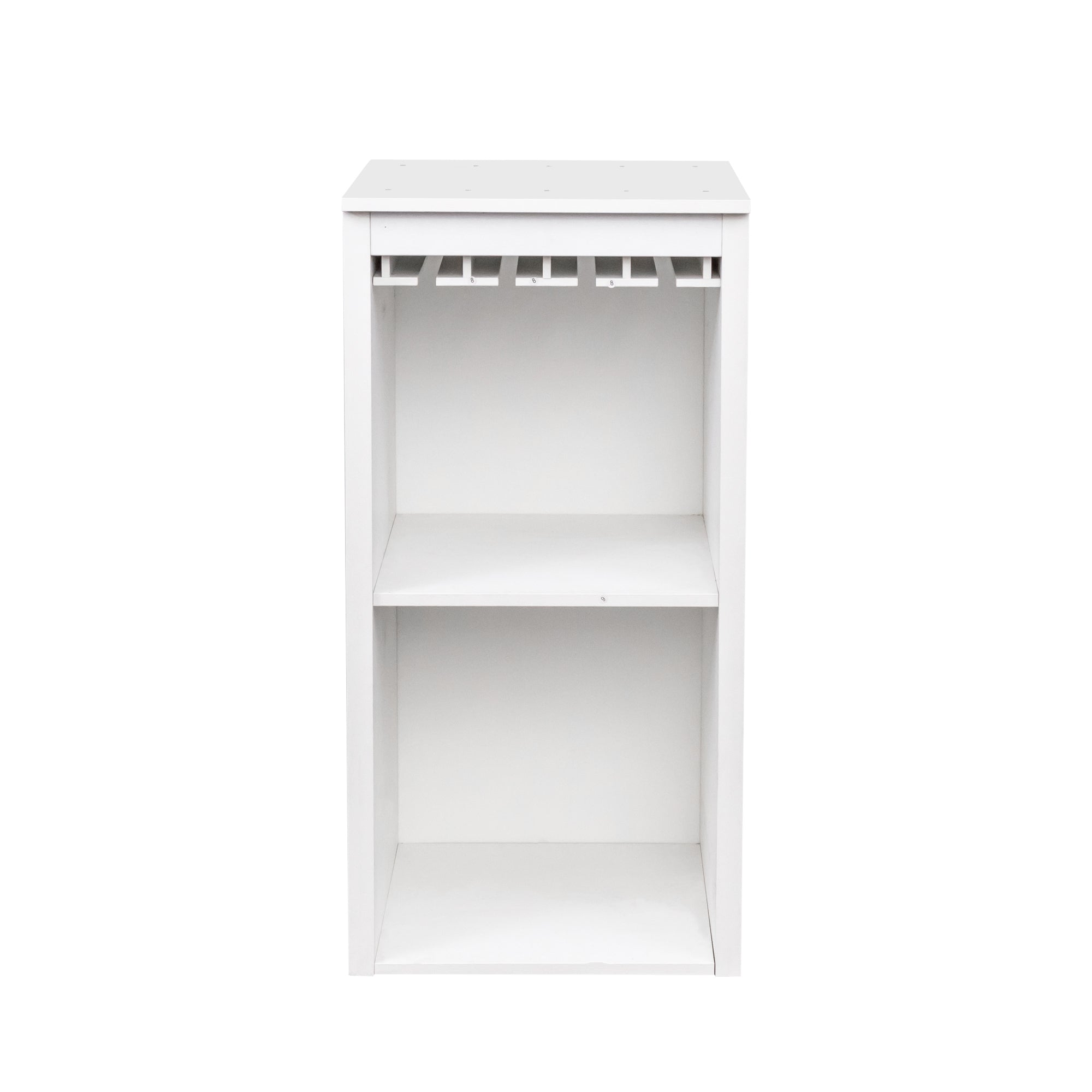 White Modular Wine Bar Cabinet with Storage Shelves