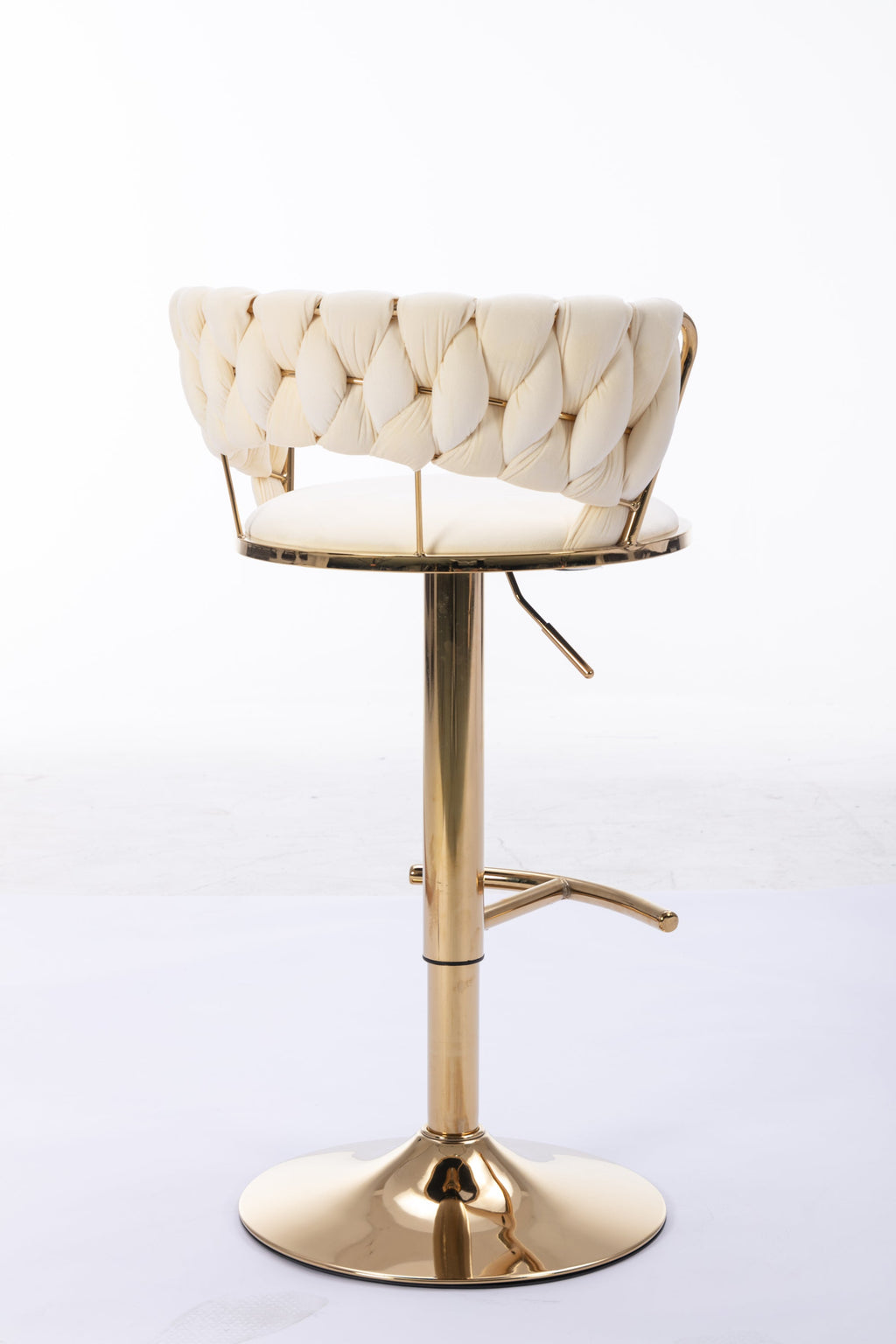 Swivel Height Adjustable Velvet Bar Stools with Golden Leg (Set of 2 )