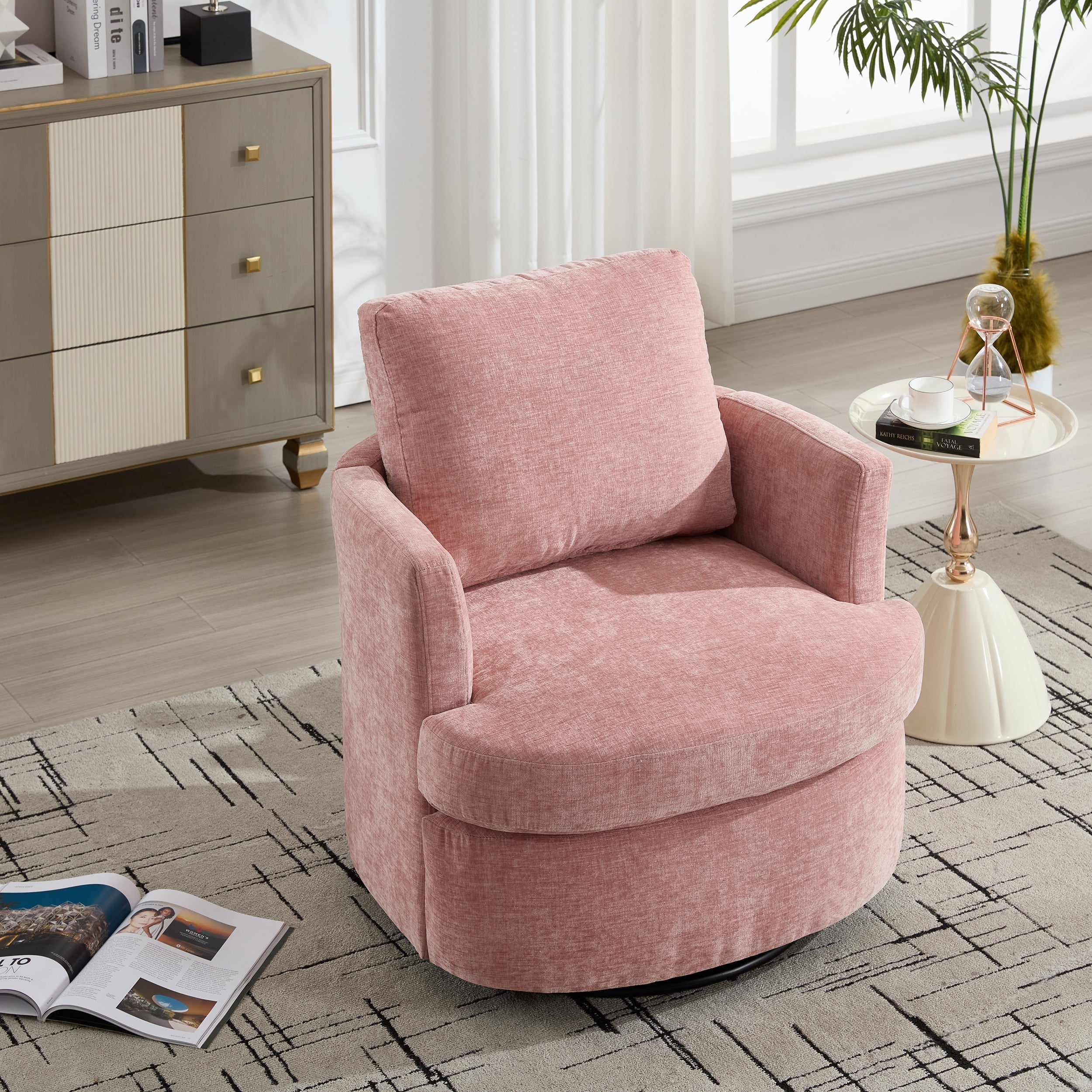 Swivel Chenille Fabric Sofa Chair