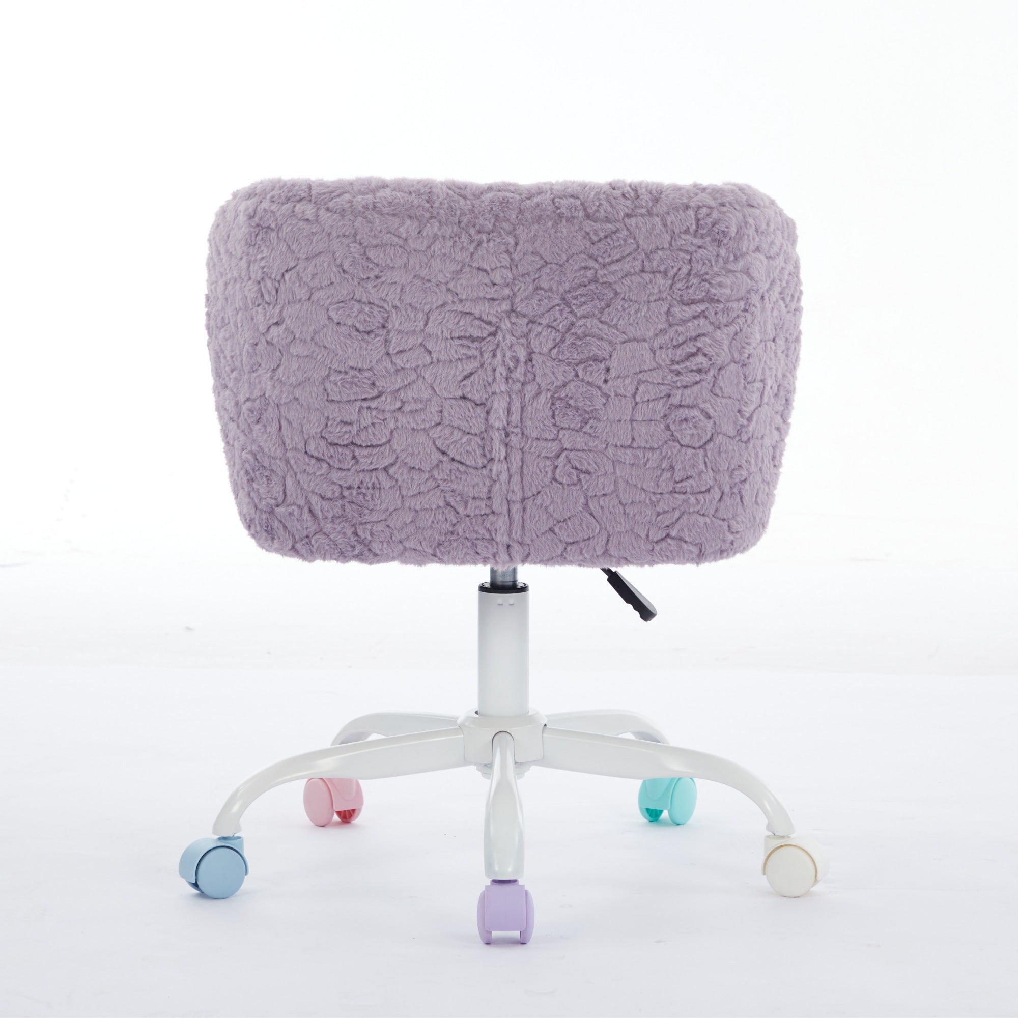 Artificial Rabbit Hair Adjustable Office Chair with Metal Base