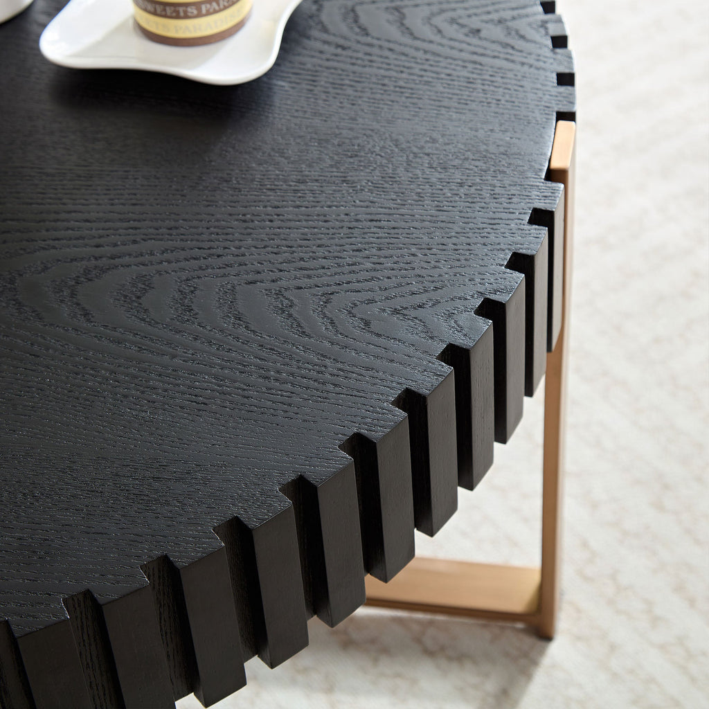 Modern Handcraft Drum Round Coffee Table