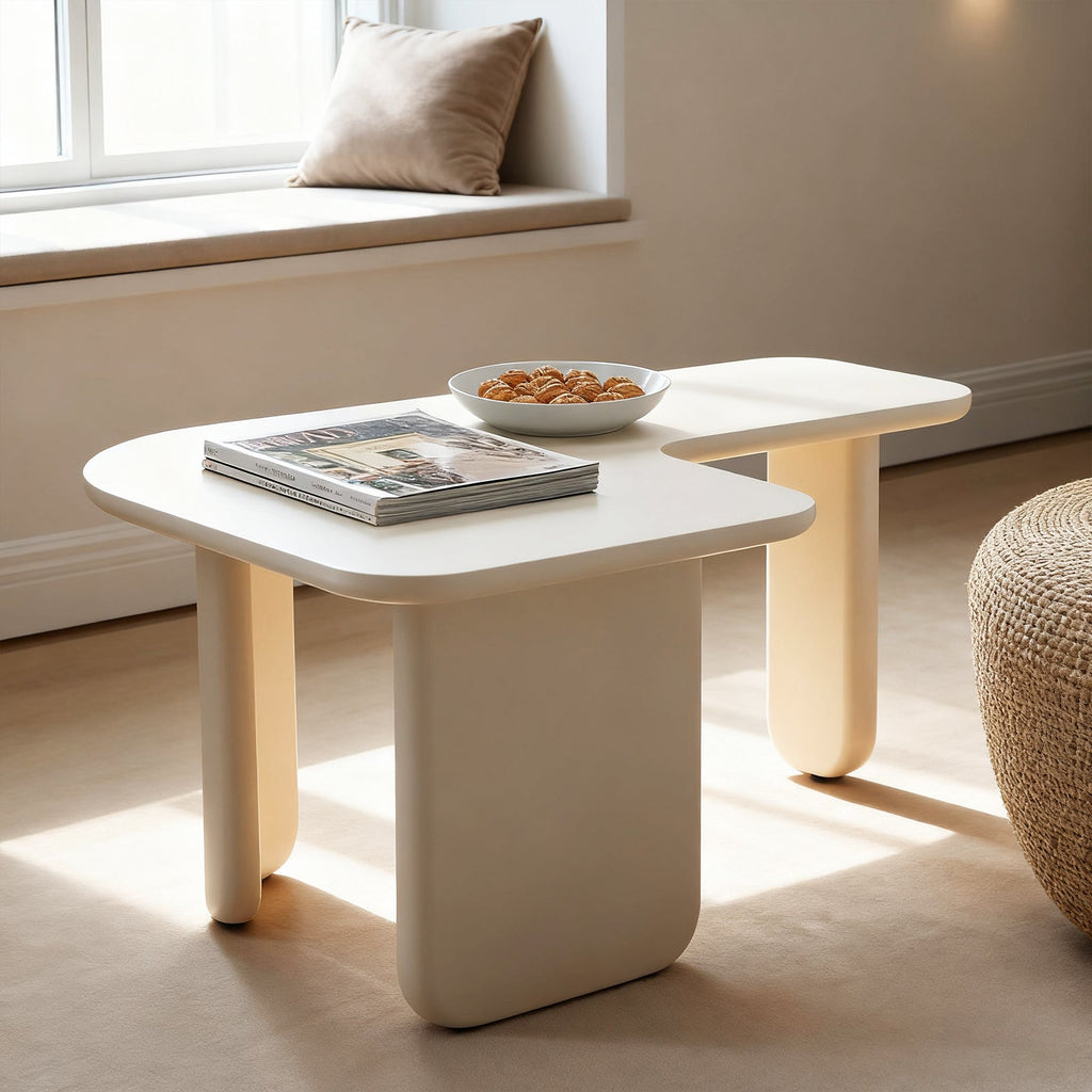 35.43' L-Shape Modern Coffee Table