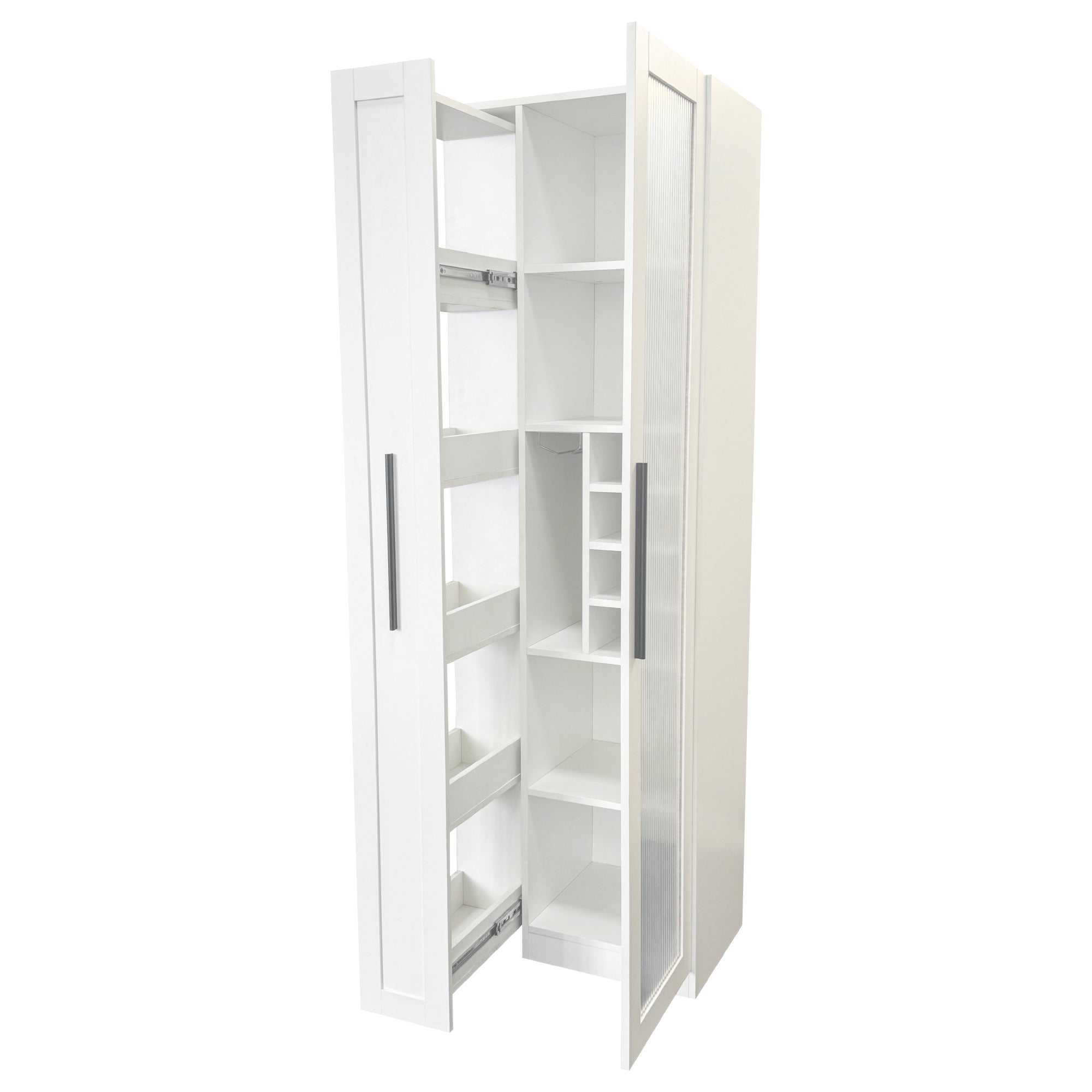 Farmhouse Kitchen Storage Cabinet with Glass Doors