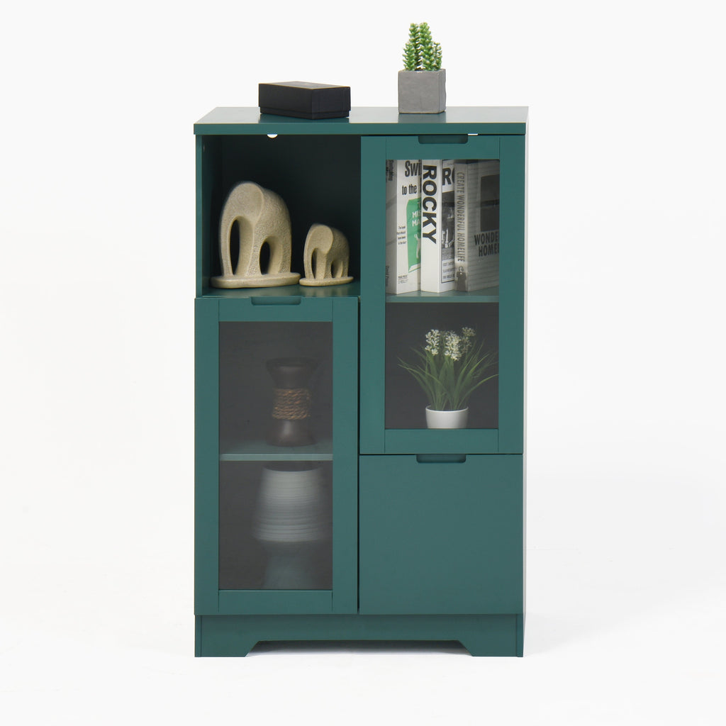 MDF Painted Cabinet with Glass Doors