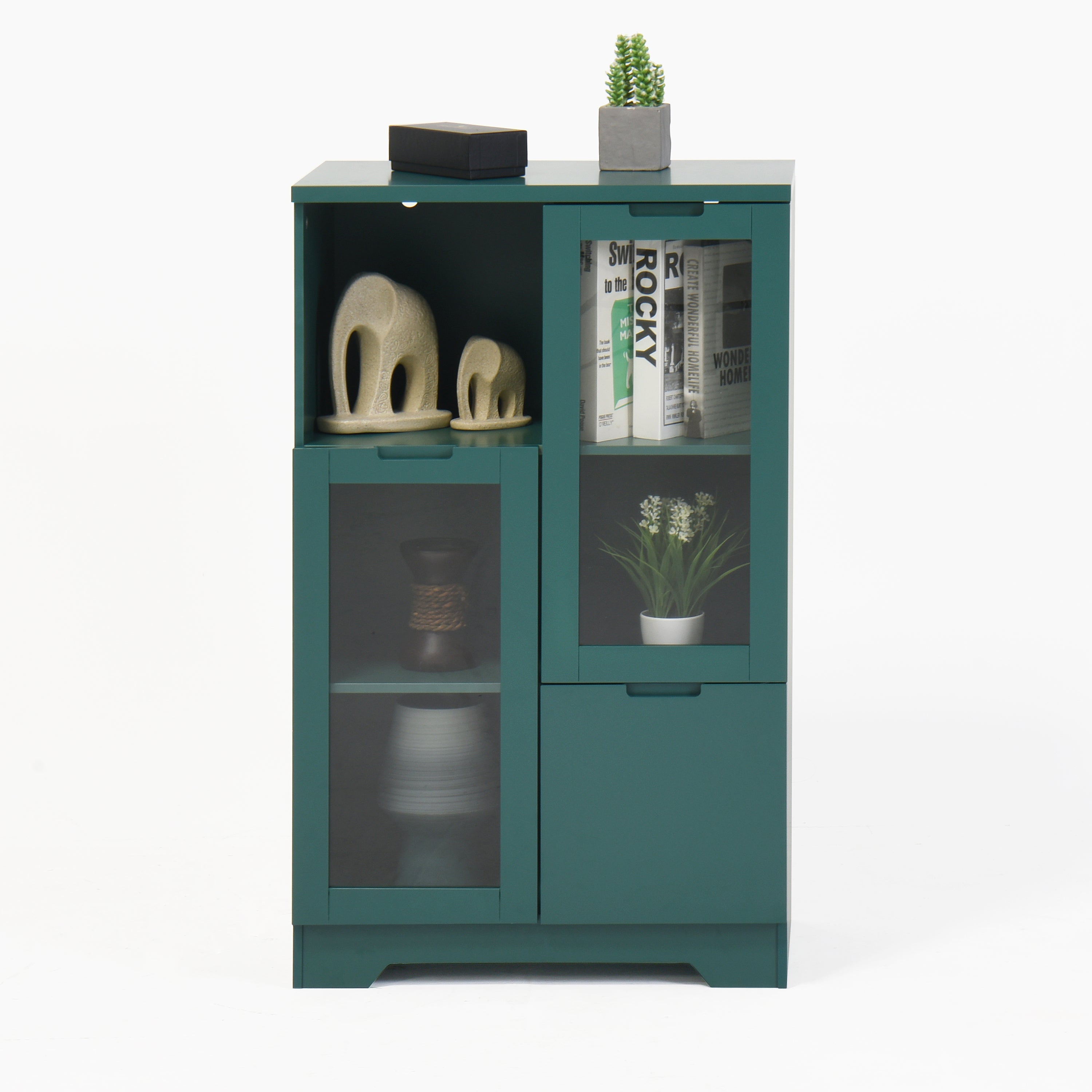 MDF Painted Cabinet with Glass Doors
