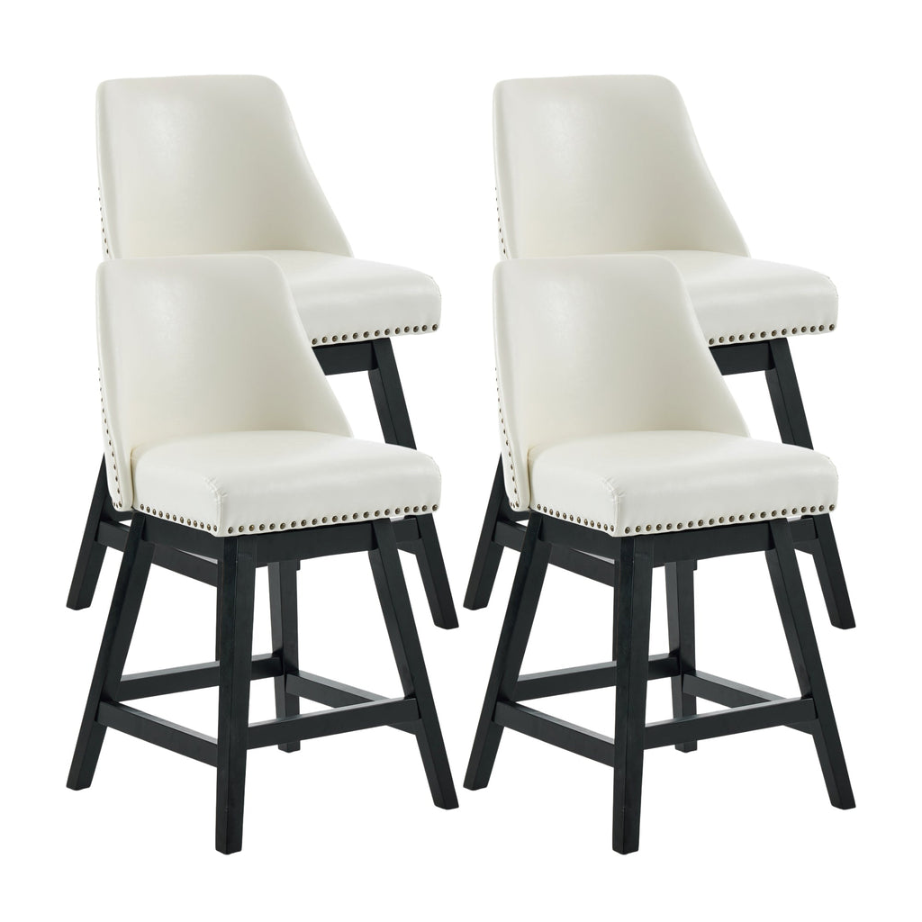 Firmoz Modern 360° Swivel Bar Stools with PU/Cracked Leather Upholstery