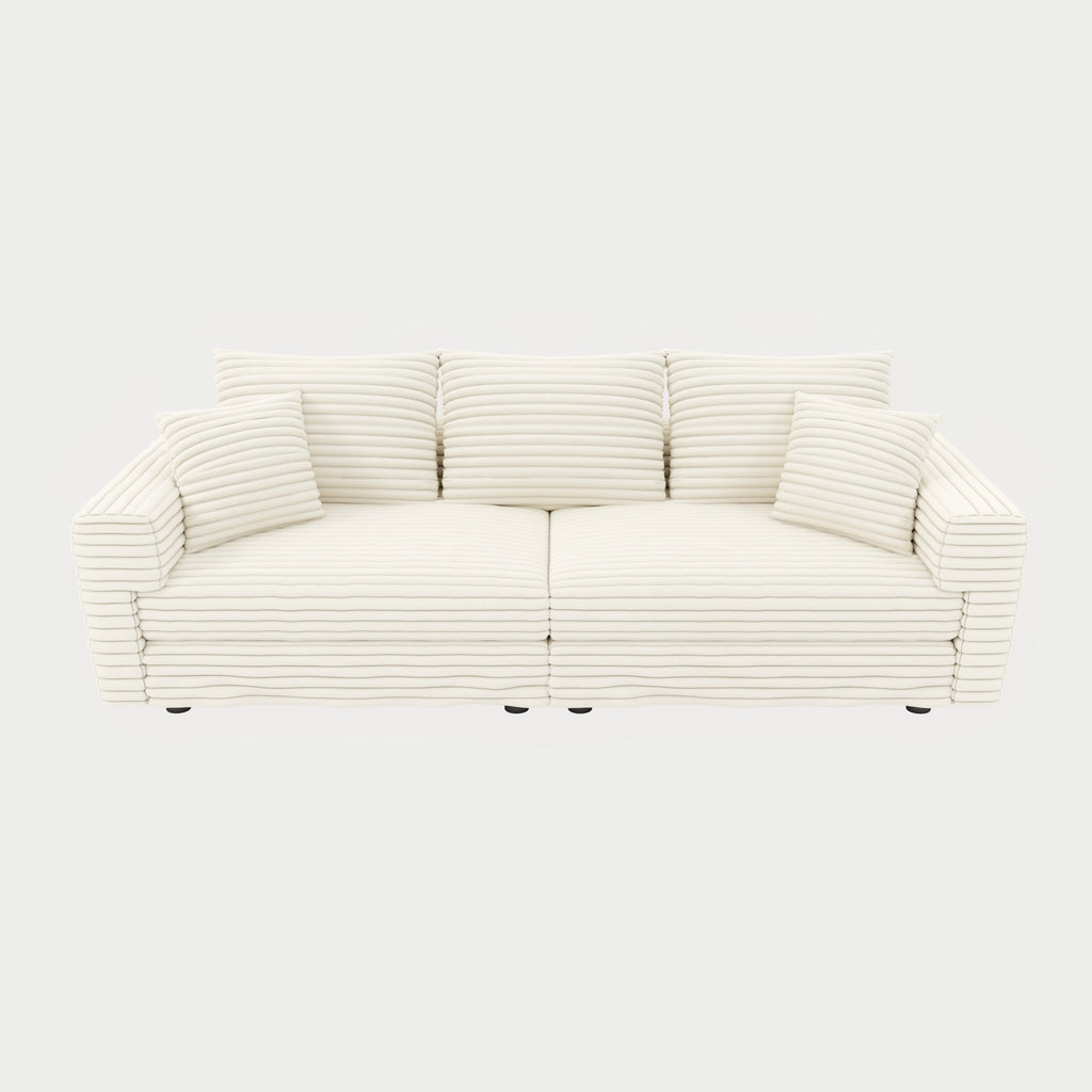 82.7' Modern Comfy Cloud Couch Sofa with Soft Pillows + Ottomans Option
