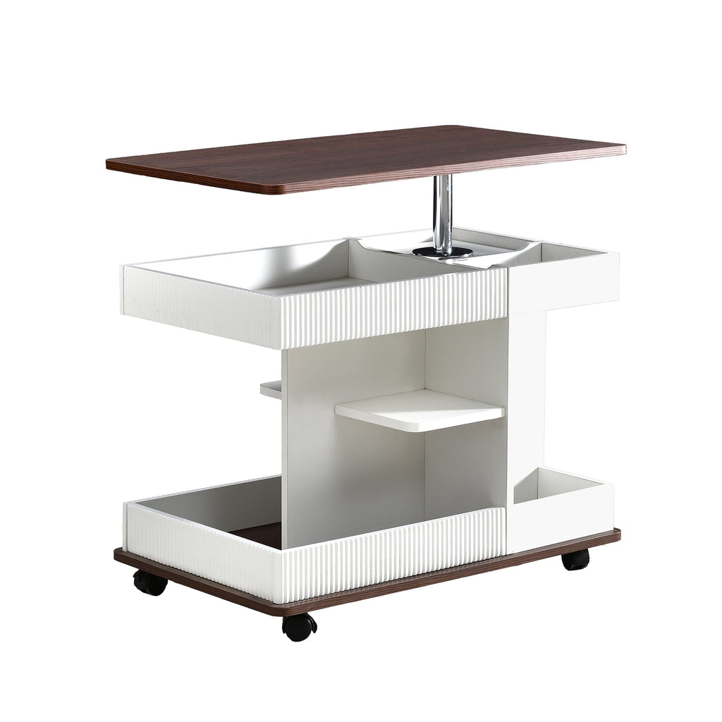 Modern Multifunctional Adjustable End Table with Wheels