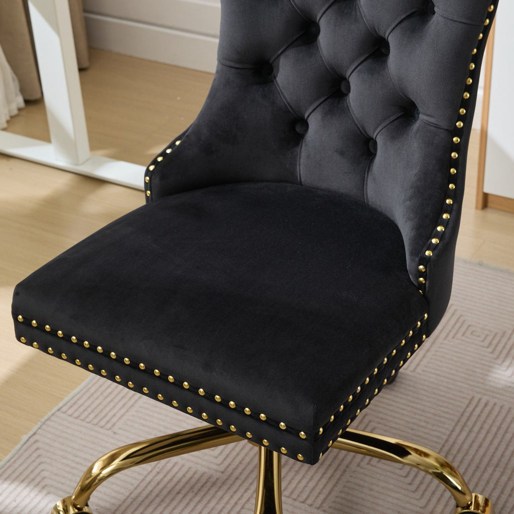 Modern Velvet Upholstered Tufted Button Home Office Chair