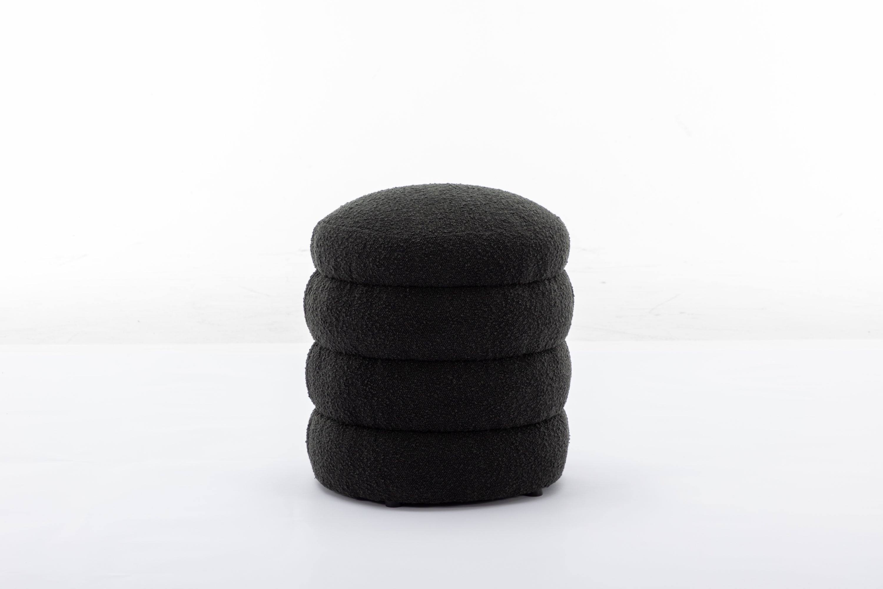 Boucle/Velvet Round Ottoman Footrest Stool