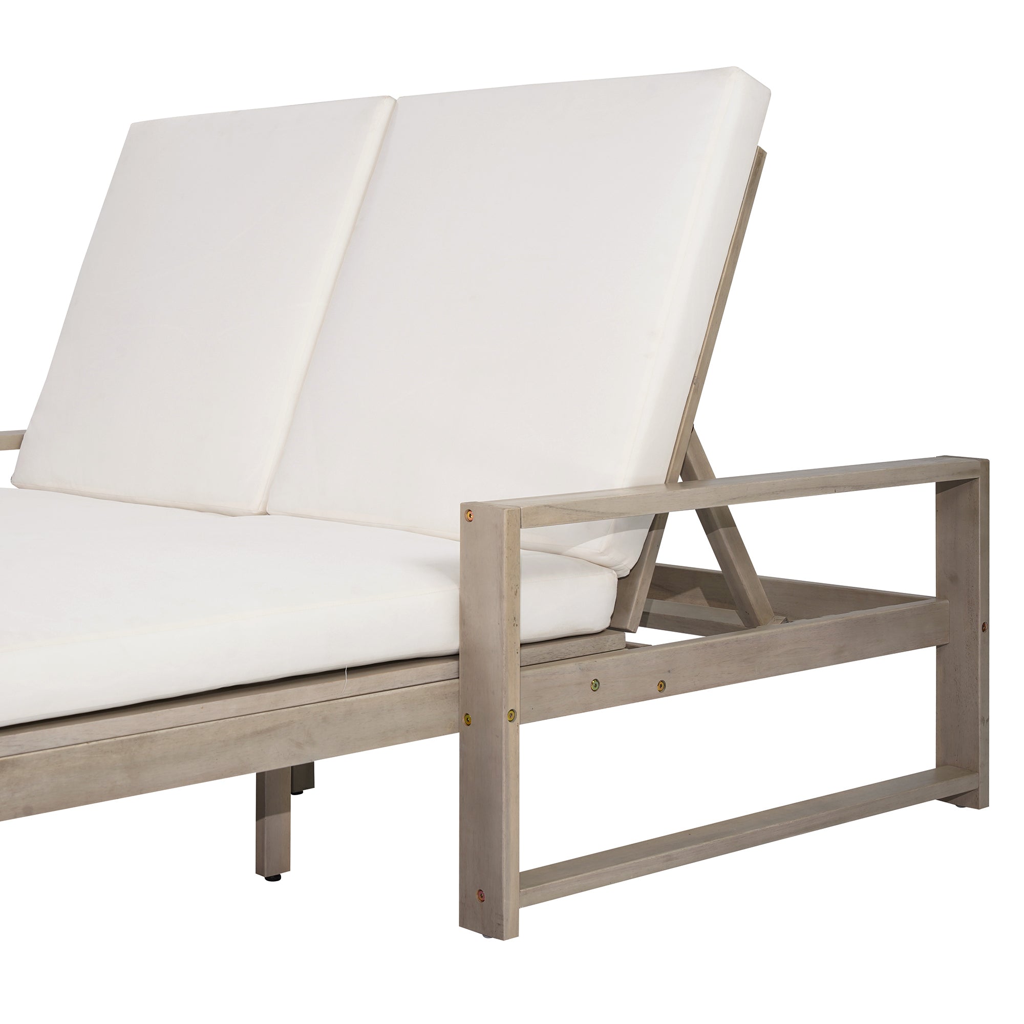 Double chaise lounge 5 position adjustable backs cushioned ideal for patio poolside relaxation