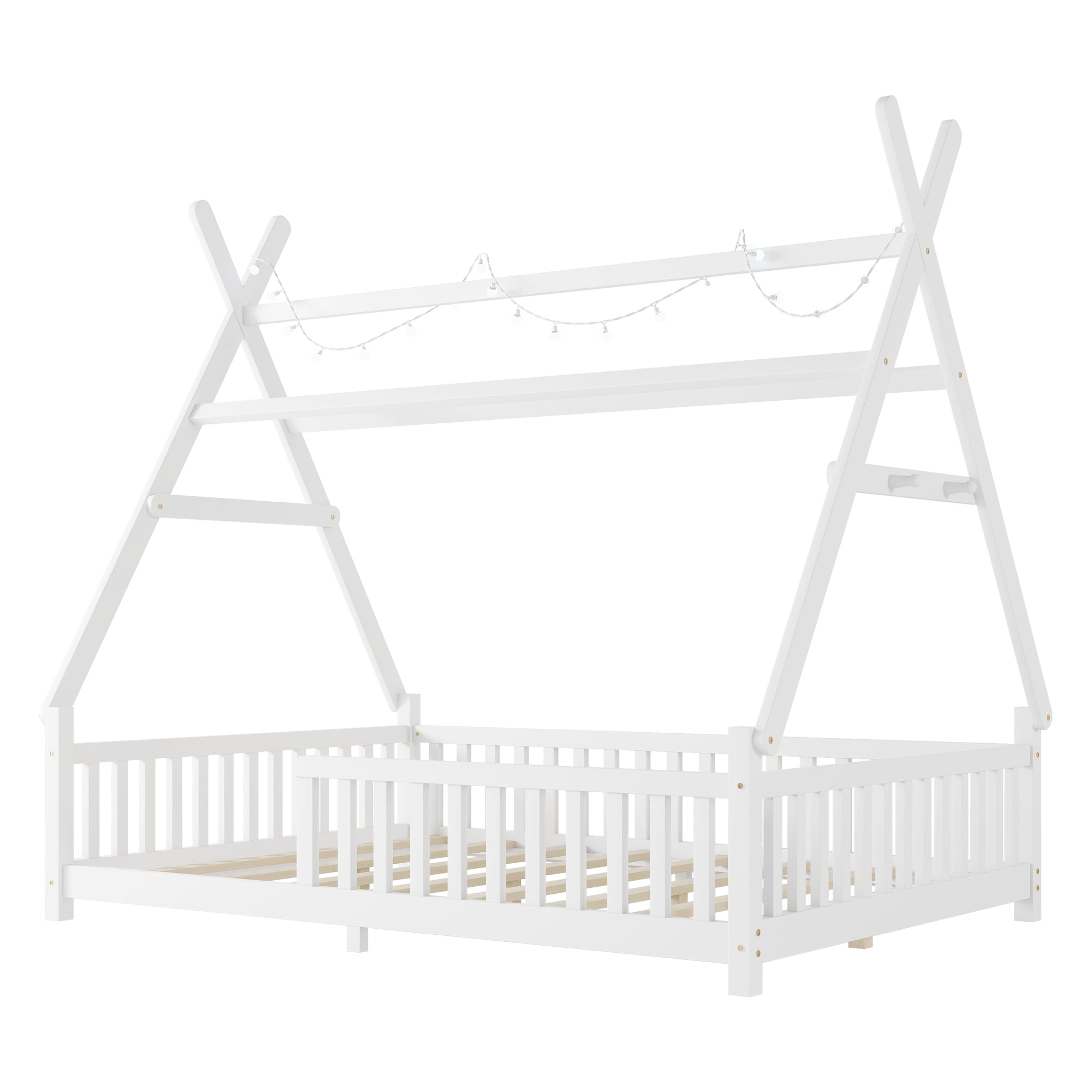 Full Size House Bed with Light for Kids
