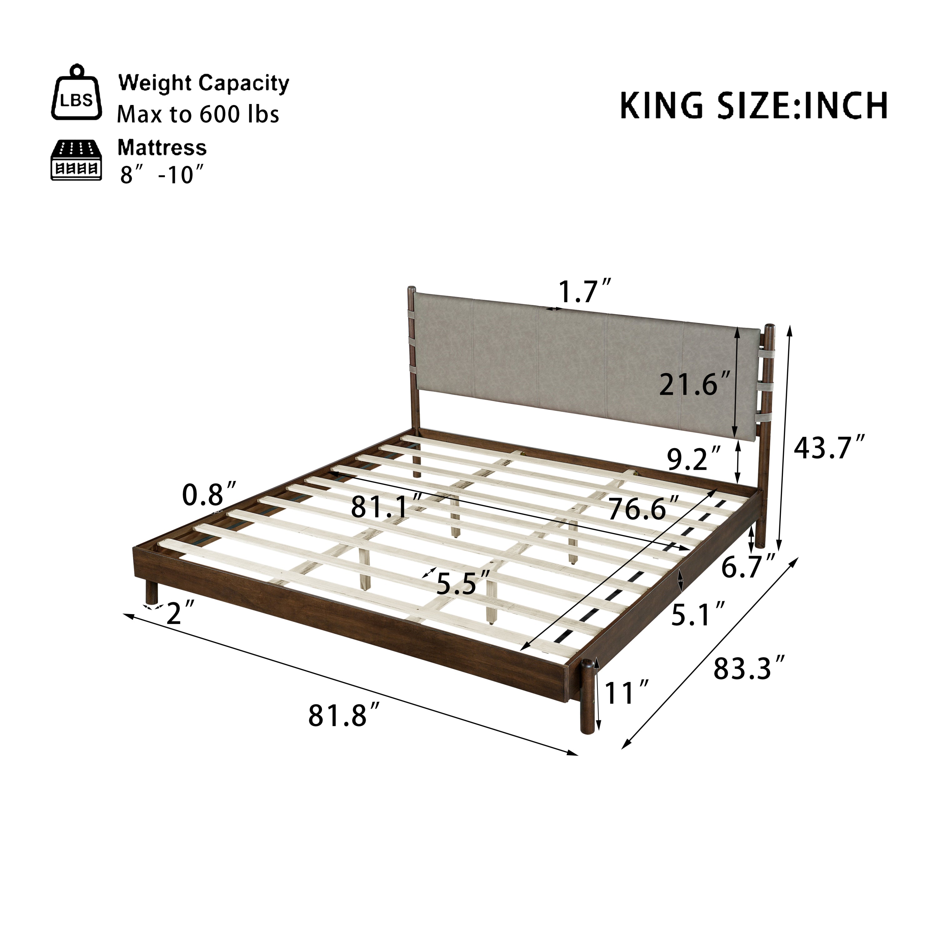 Premium Rubber Wood Platform Bed Frame