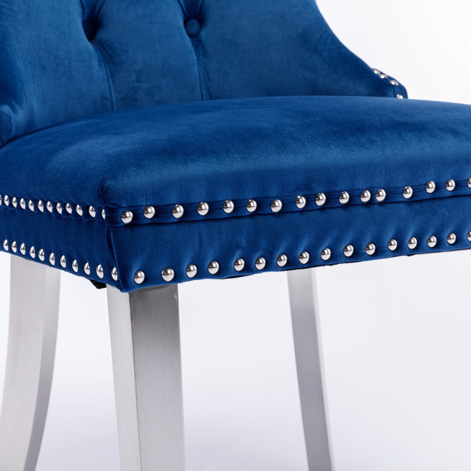 Modern High-end Tufted Solid Wood Velvet Dining Chairs (Set of 2)