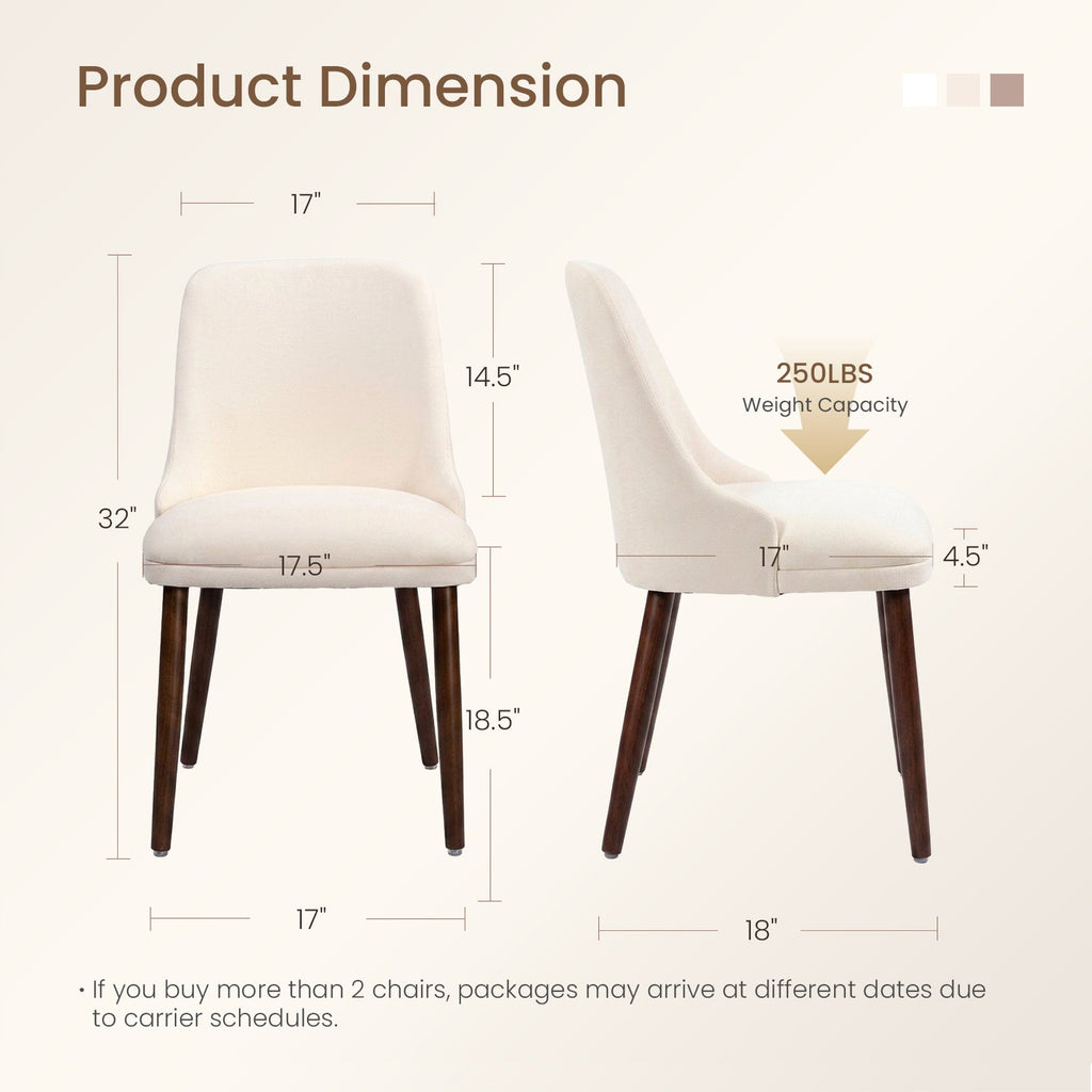 Firmoz Modern Soft Chenille Upholstered Side Chair Dining Chairs