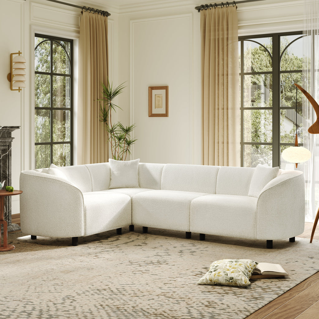 104' L-Shaped Curved Contemporary Sectional Sofa