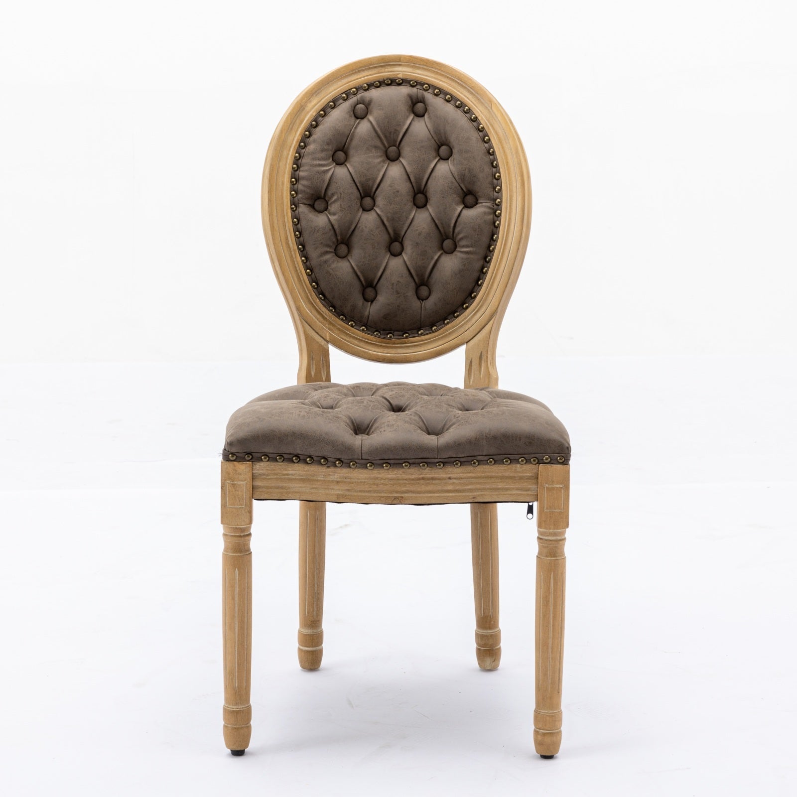French Style Antique Painting PU Dining Chairs (Set of 2)