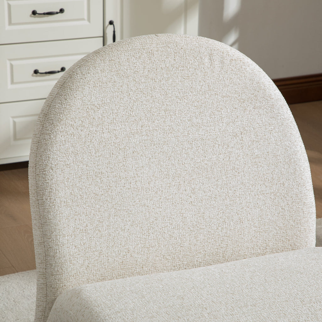 24.8 ' Wide Modern Upholstered Armless Chair with Storage Ottoman