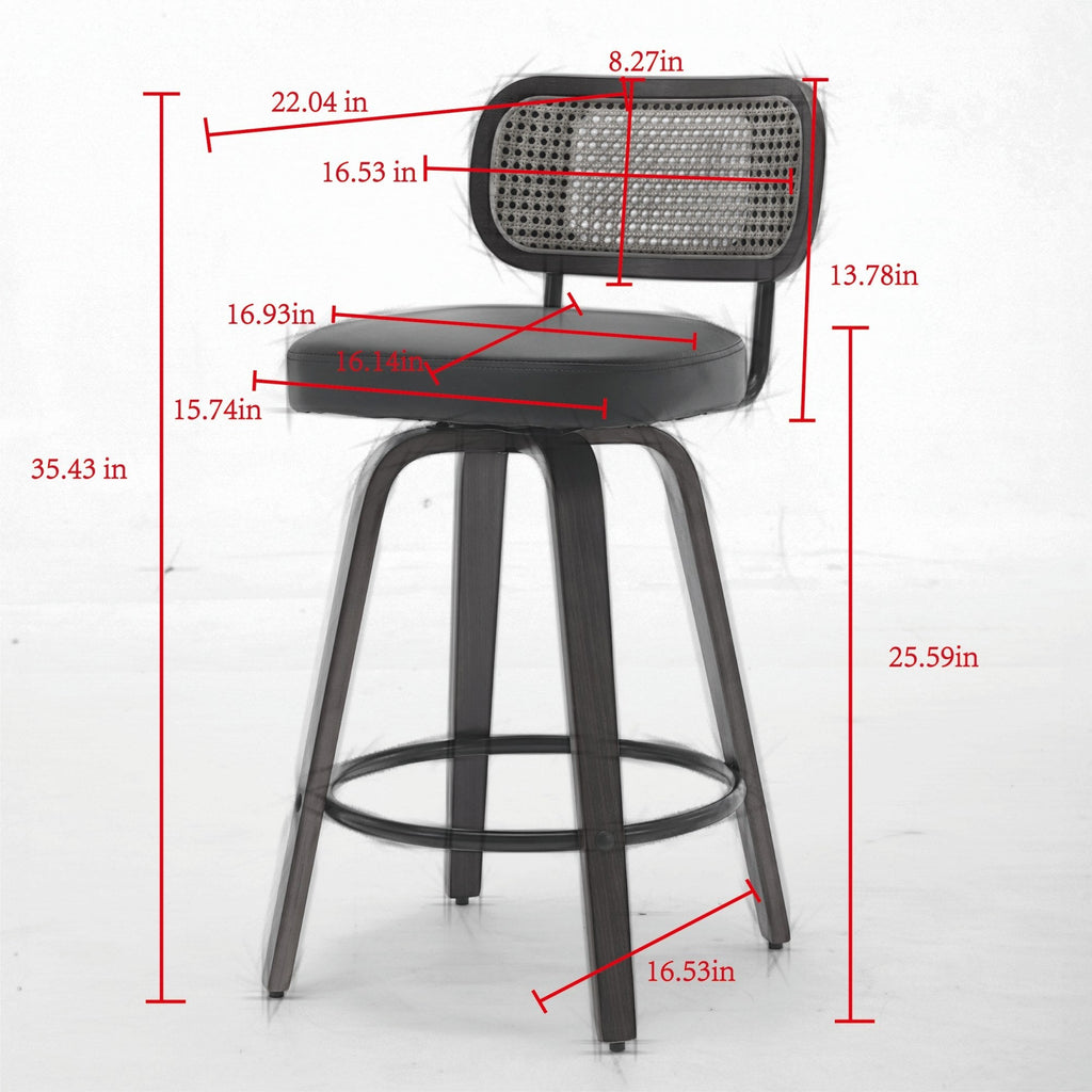 2Pcs Counter Height Bar Stools