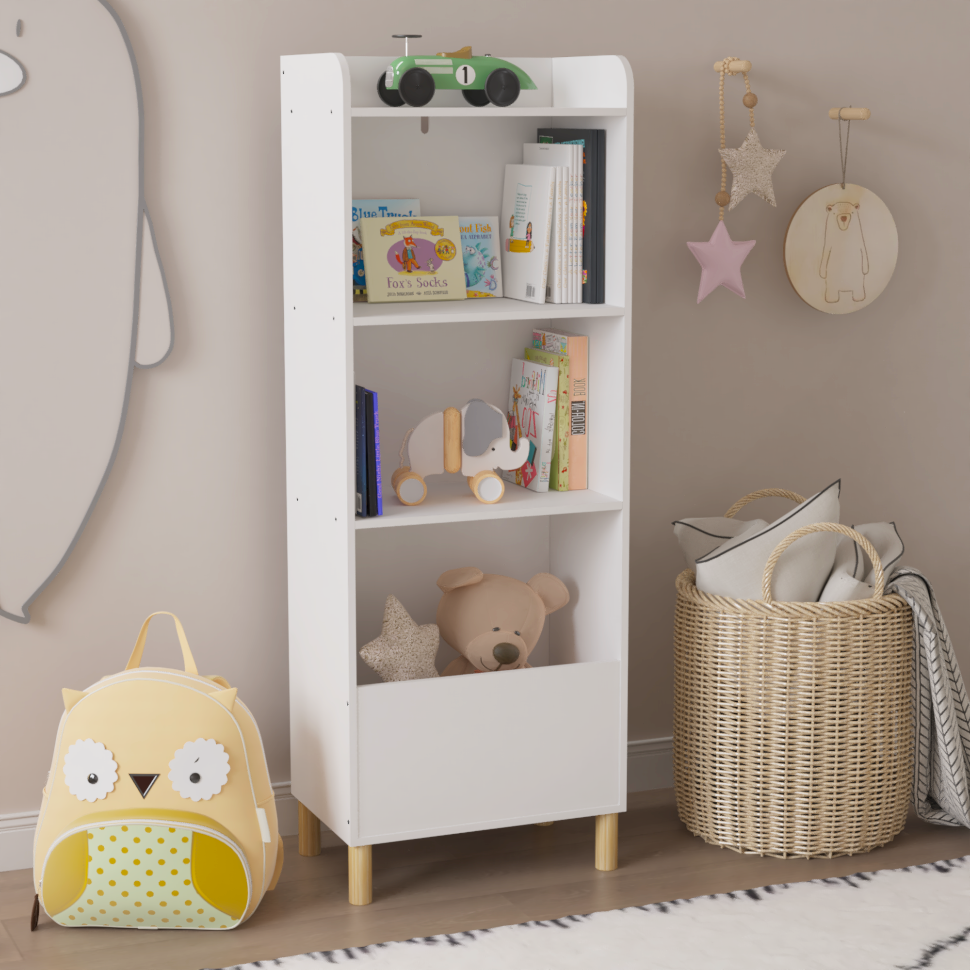 Kids 4-Tier Toy Storage Cabinet